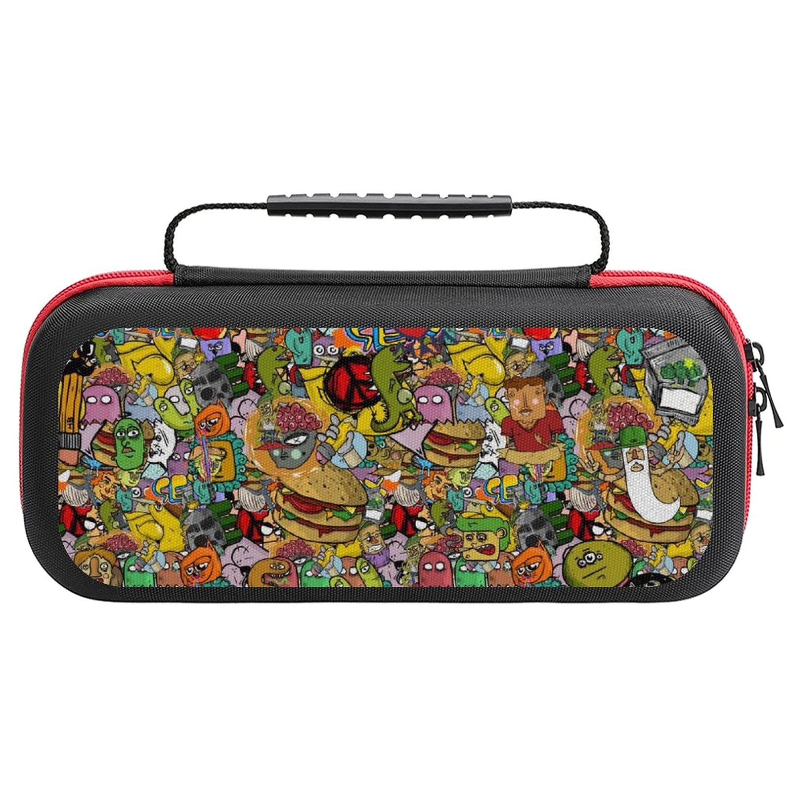 Graffiti Cartoon Printed Travel Case for Nintendo Switch Lite - Portable Storage Bag for Console & Accessories - Perfect for Gaming On-The-Go, Commuting & Travel Protection