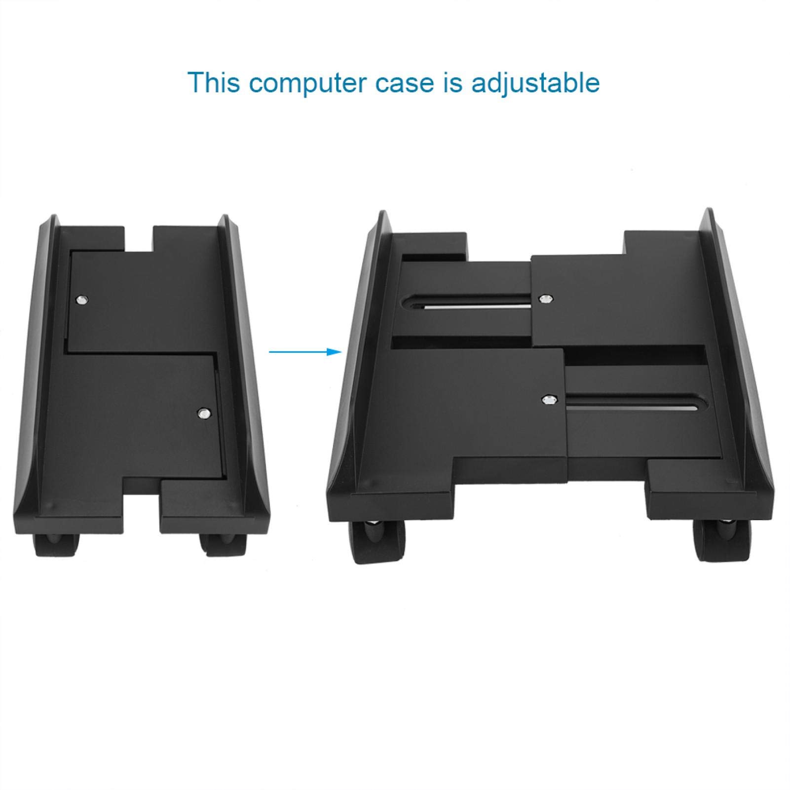 Kuuleyn Removable Computer Case Holder Stand Bracket - Desktop PC Mainframe Storage Rack with Brake (Black) | Perfect for Gaming Setup, Office Workstation & Home Computer Organization