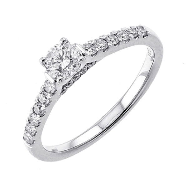 14K White Gold Diamond Ring (5/8 CTW) - Elegant Solitaire Engagement Ring for Women, Perfect for Proposals, Anniversaries & Special Occasions