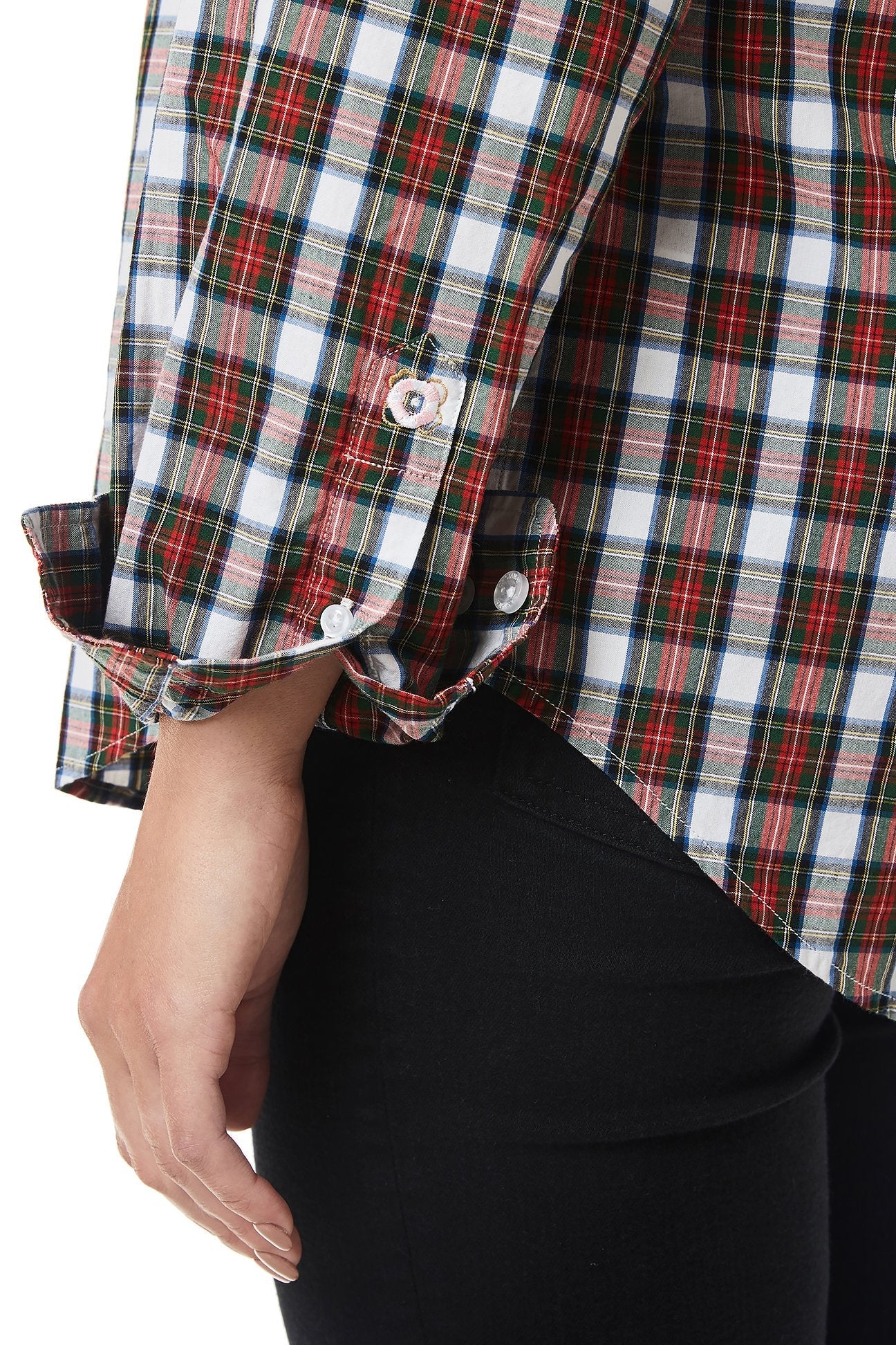 Women's Button Down Shirt Dress in Stewart Tartan Plaid - Stylish & Comfortable for Work, Office, and Casual Outings