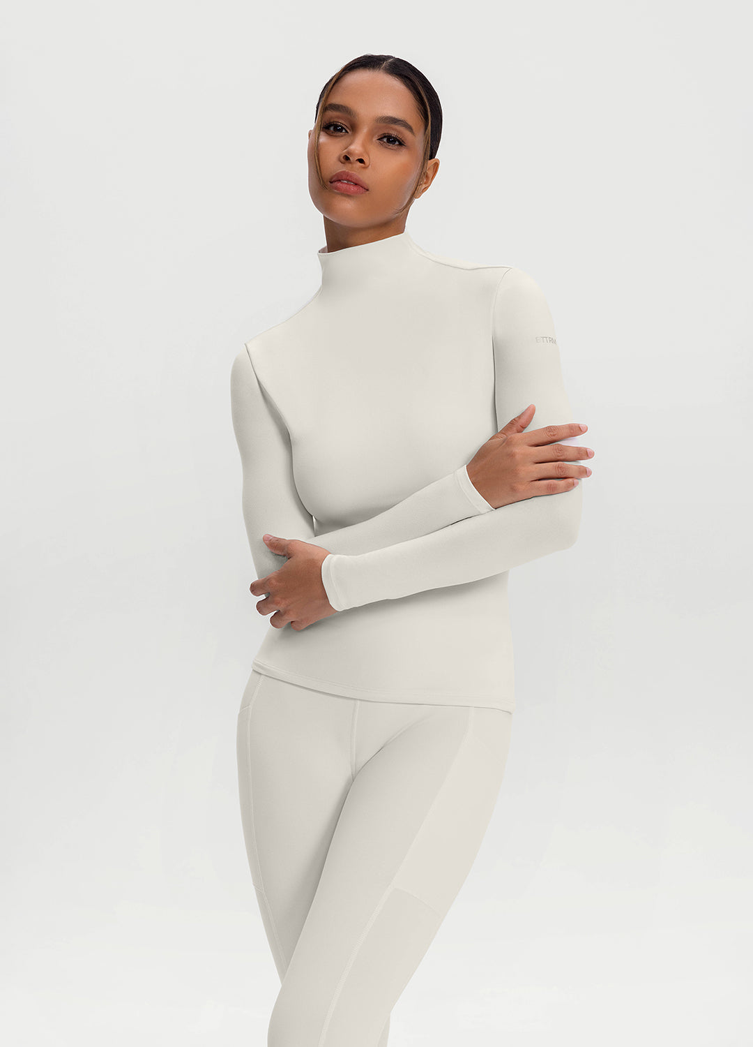 Women's Mock Neck Long Sleeve T-Shirt - Soft Stretchy Basic Top for Layering | Perfect for Work, Casual Outfits & Fall Wardrobe