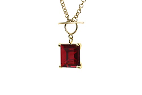 Anemone Garnet Necklace for Women - Customizable Gemstone Pendant Necklace in Gold - Elegant Statement & Birthstone Jewelry with Gift Box - Perfect for Gifts, Parties, and Everyday Wear