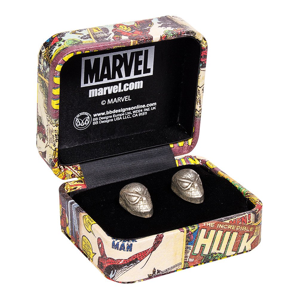 Official Marvel Spiderman Cufflinks Gift Set - Premium Metal Cuff Links in Elegant Presentation Box for Men, Perfect for Weddings, Business Meetings & Formal Events
