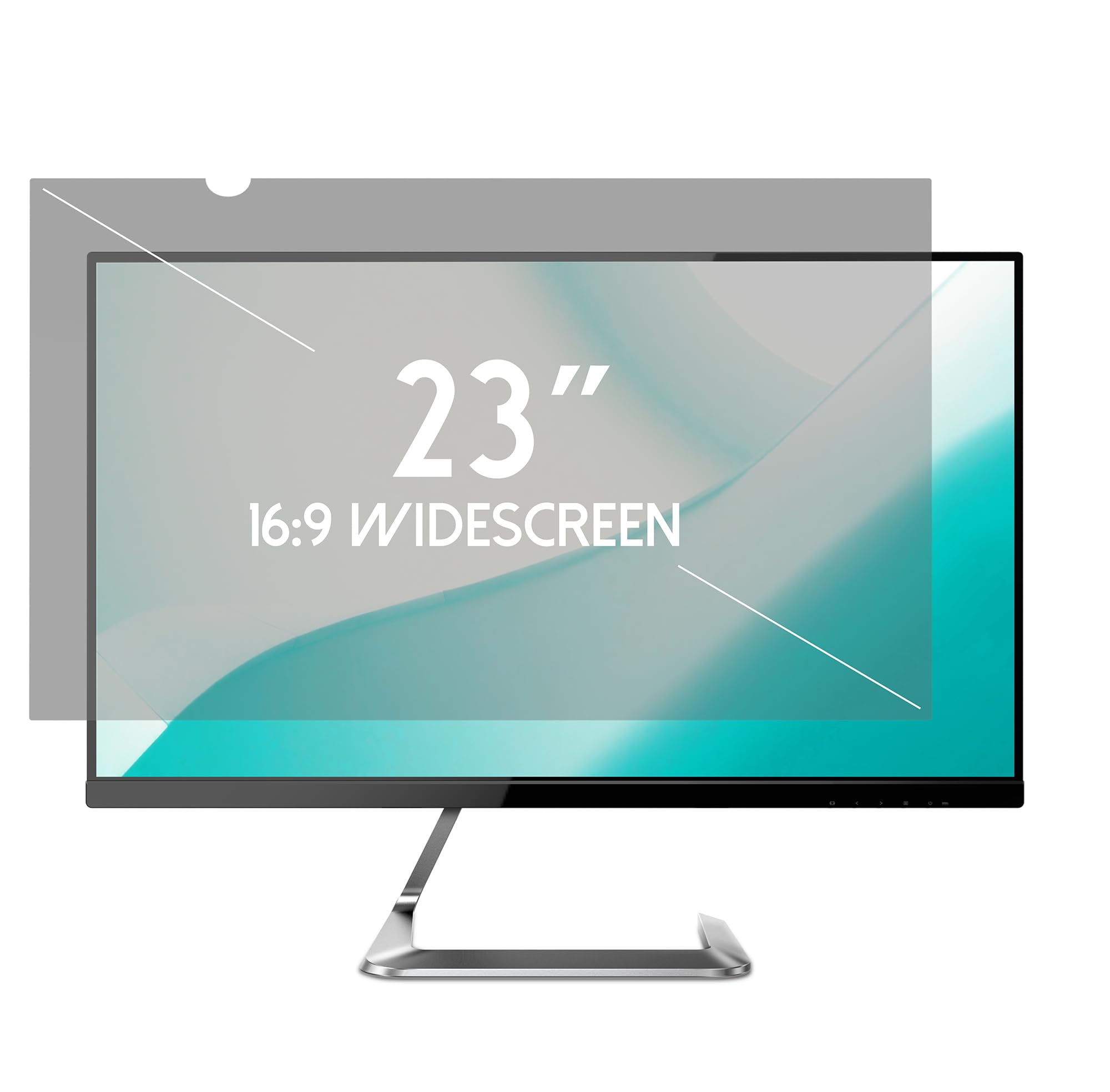 23 Inch Anti Glare Computer Privacy Screen Shield for 16:9 Wide Monitor - Blue Light Blocking & Scratch Resistant UV Filter Screen Protector with Easy Attachment | Perfect for Office, Gaming & Home Use to Reduce Eye Strain