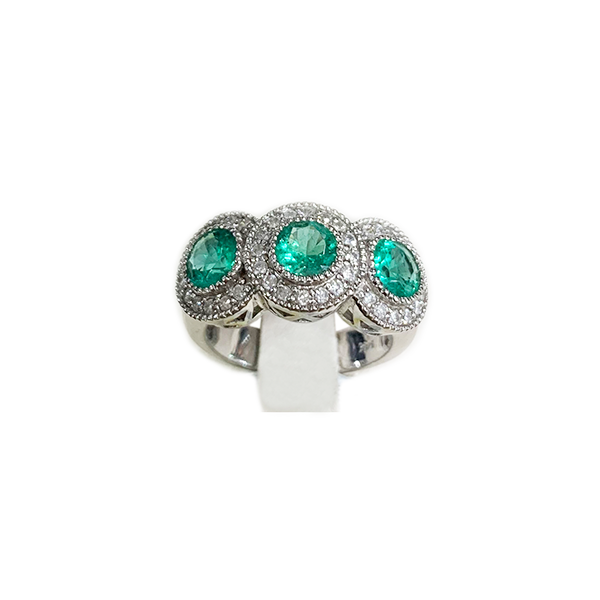 14K White Gold Emerald Ring for Women - Elegant Green Gemstone Jewelry for Engagement, Wedding & Special Occasions