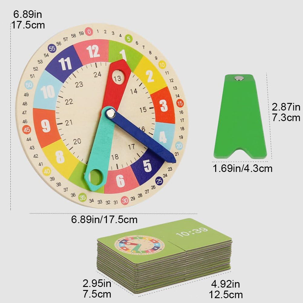 Montessori Learning Clock for Kids - Teaching Time Toy for Toddlers & Early Education - Perfect Gift for Home & Classroom
