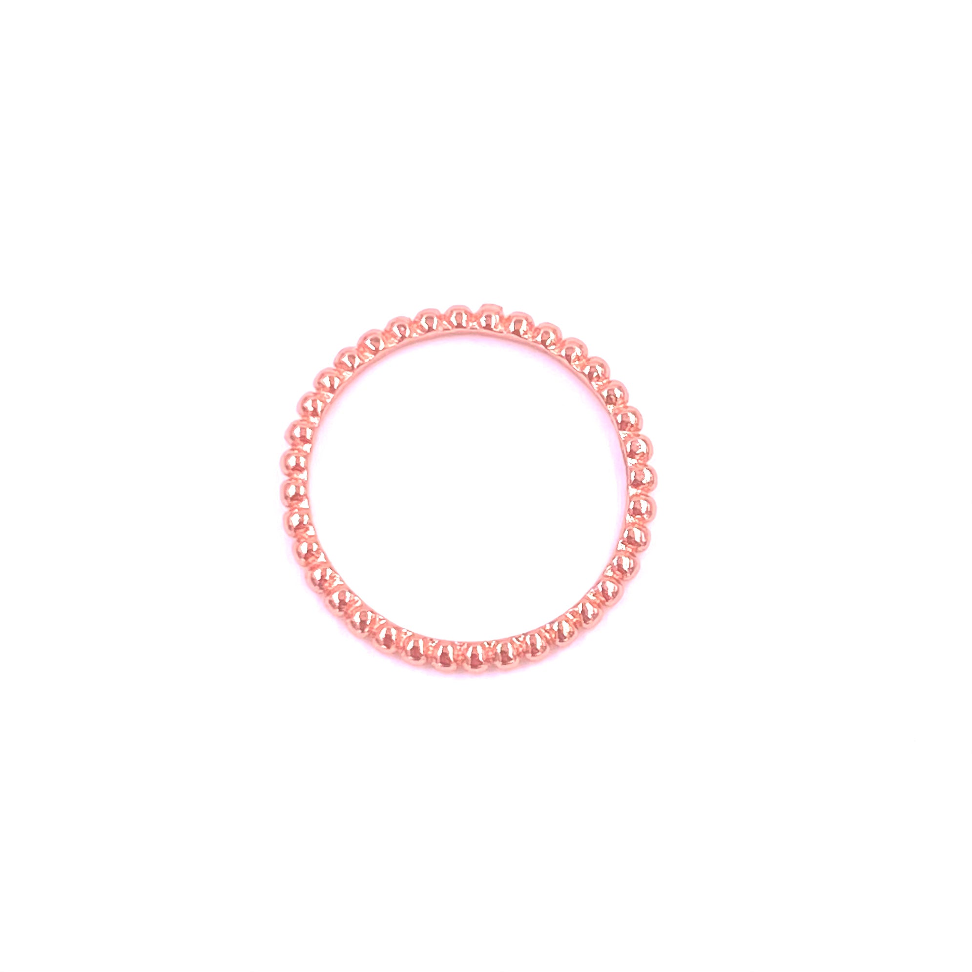 Sterling Silver Rose Gold Plated Textured Ball Band Ring for Women - Elegant Stackable Jewelry for Everyday Wear, Gift Giving & Special Occasions