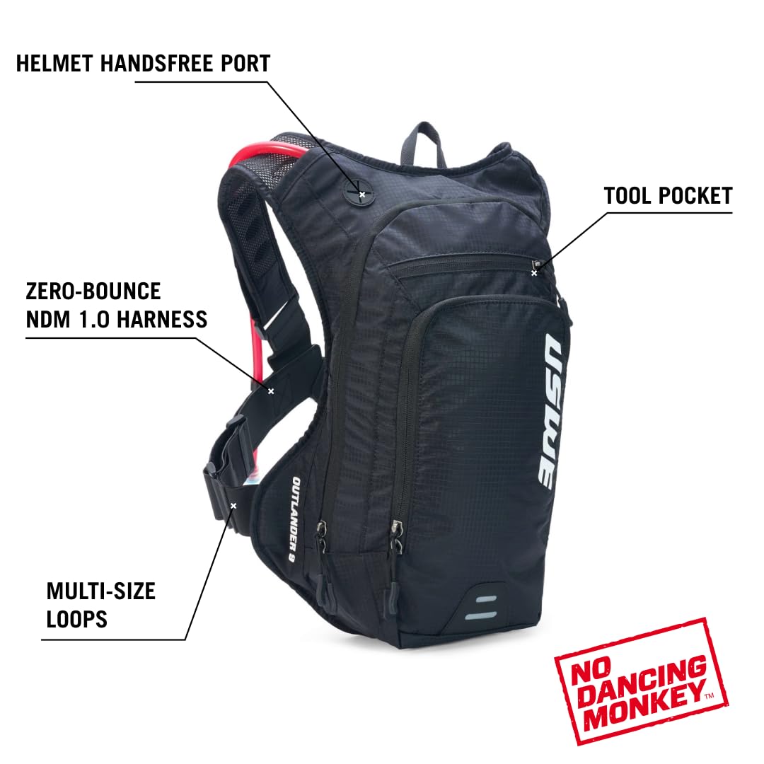 USWE Outlander Hydration Pack 9L with 2L Water Bladder - Lightweight Cycling Backpack for Mountain Biking, Hiking, Trail Running & Outdoor Adventures (Yellow) - Stay Hydrated During Sports & Fitness Activities