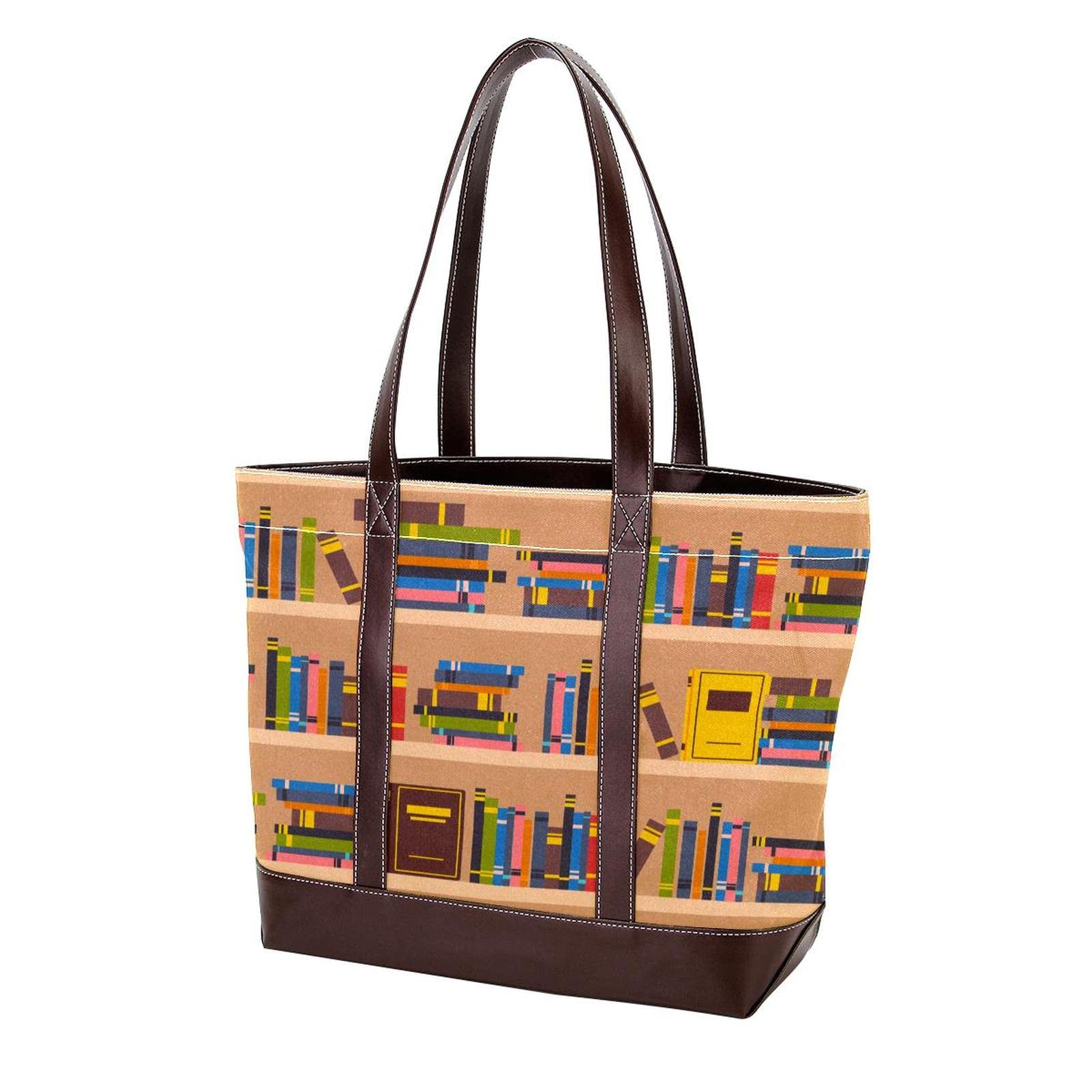Stylish Leopard Print Tote Bag for Women - Large Genuine Leather & Canvas Shoulder Bag with Top Handle - Perfect for Work, Travel, and Everyday Use