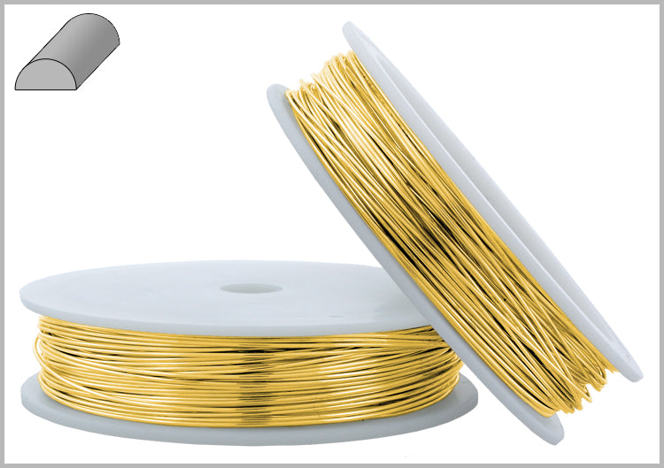 16 Gauge Gold Filled Half Round Half Hard Wire for Jewelry Making - Perfect for Bracelets, Necklaces & DIY Craft Projects