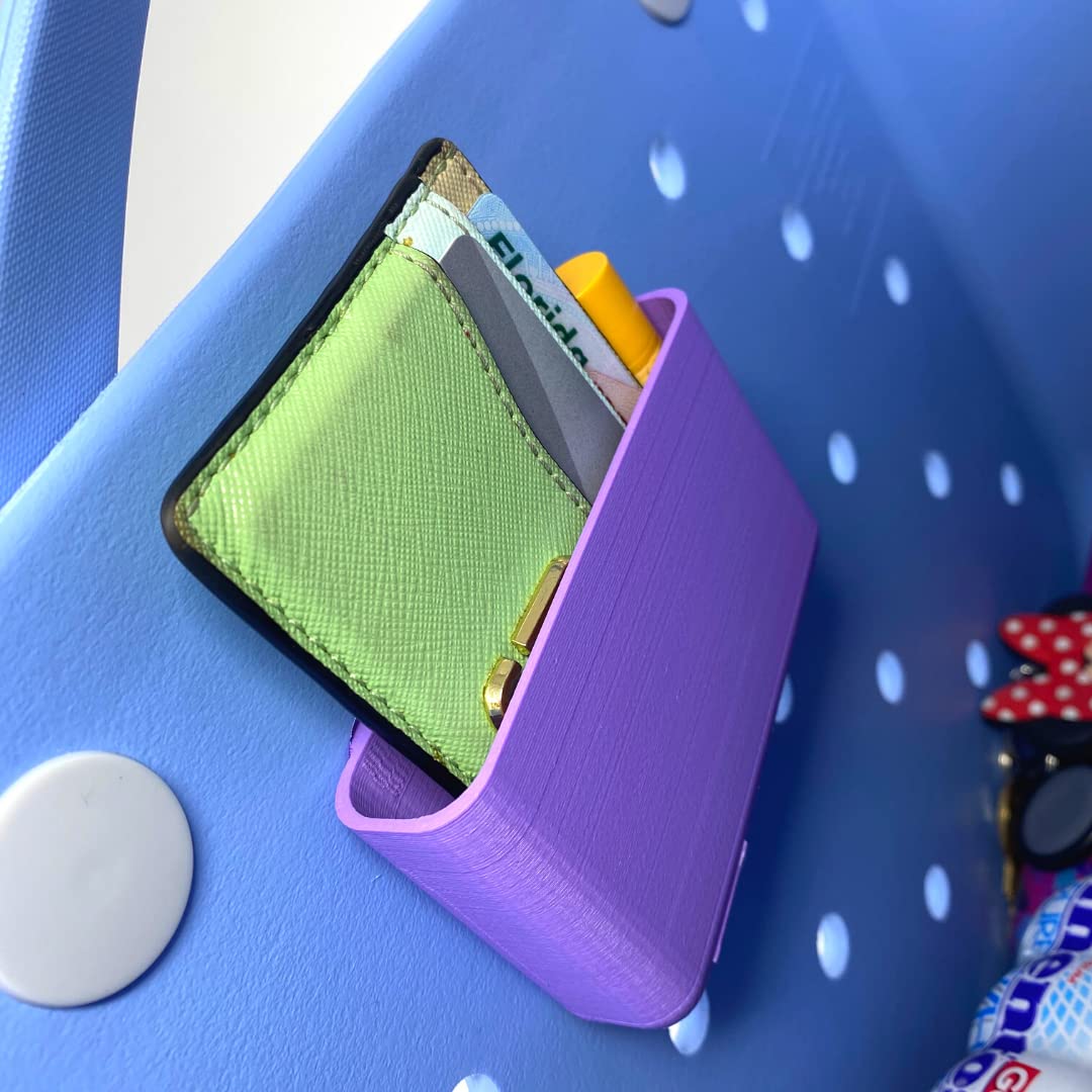 FRESHe BAGLETS - Waterproof Wallet Holder Organizer Charm for Bogg Bags | Secure & Stylish Accessory | Fits Inside Tote | Multiple Colors (Purple) | Perfect for Beach, Pool & Travel Essentials