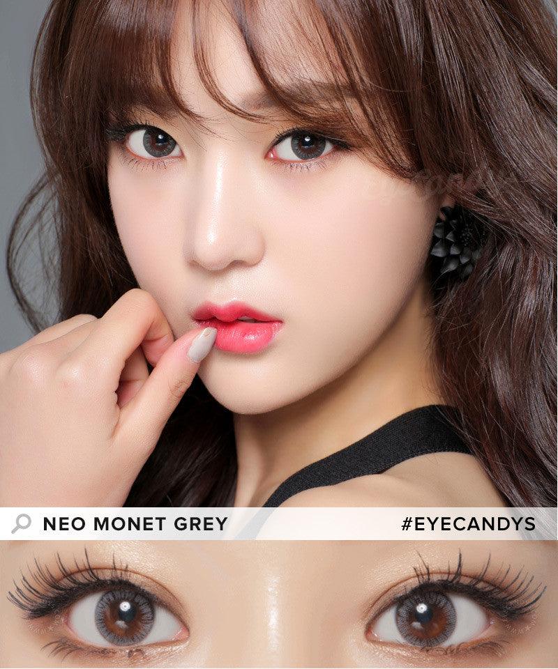 NEO Vision Monthly Monet Grey Contact Lenses - Stylish & Comfortable Color Contacts for Daily Wear, Cosplay, and Special Occasions