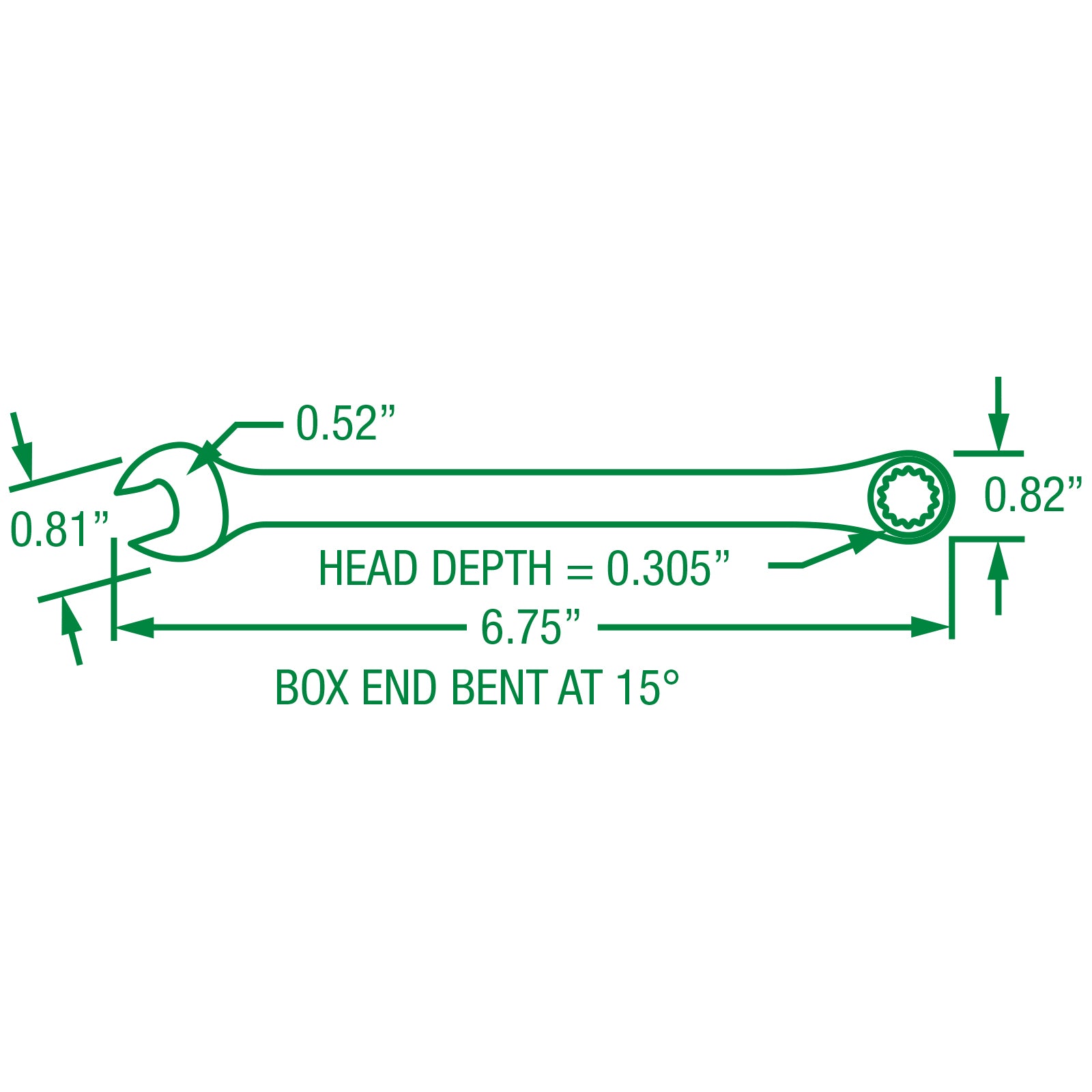 3/8 X Frame® 6-Point Fractional Combination Wrench - Professional Grade Hand Tool for Automotive Repair, Plumbing & DIY Projects