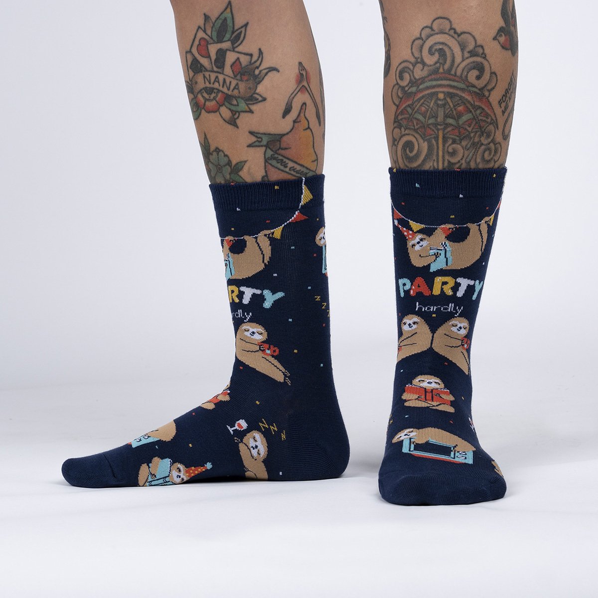 Sock It To Me PARTY HARDLY Women's Crew Socks - Fun Novelty Socks for Women, Comfortable Cotton Blend, Cute Casual Wear for Parties, Gifts & Everyday Outfits