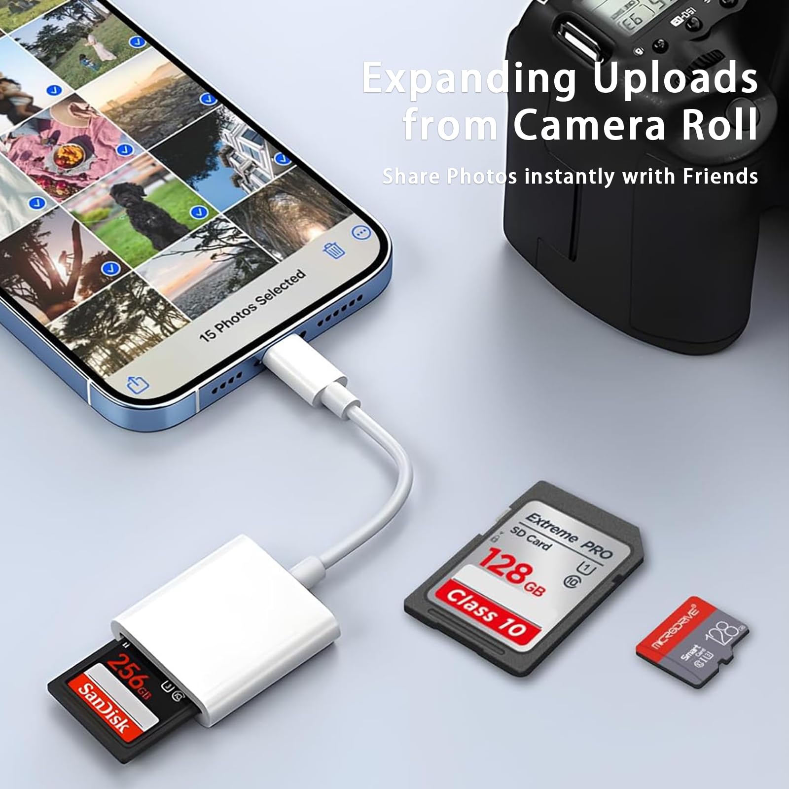 2-in-1 USB C SD Card Reader - High Speed Memory Card Adapter for MacBook, iPad Pro, Samsung Galaxy - Perfect for Photographers & Content Creators