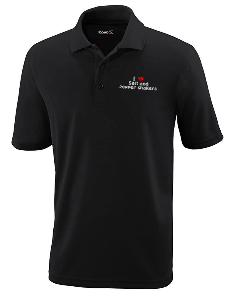 Custom Performance Golf Polo Shirts for Men & Women - Love Design - Unique Salt and Pepper Shakers Set - Perfect Gift for Golf Lovers & Couples - Ideal for Golf Tournaments, Romantic Dinners & Home Decor