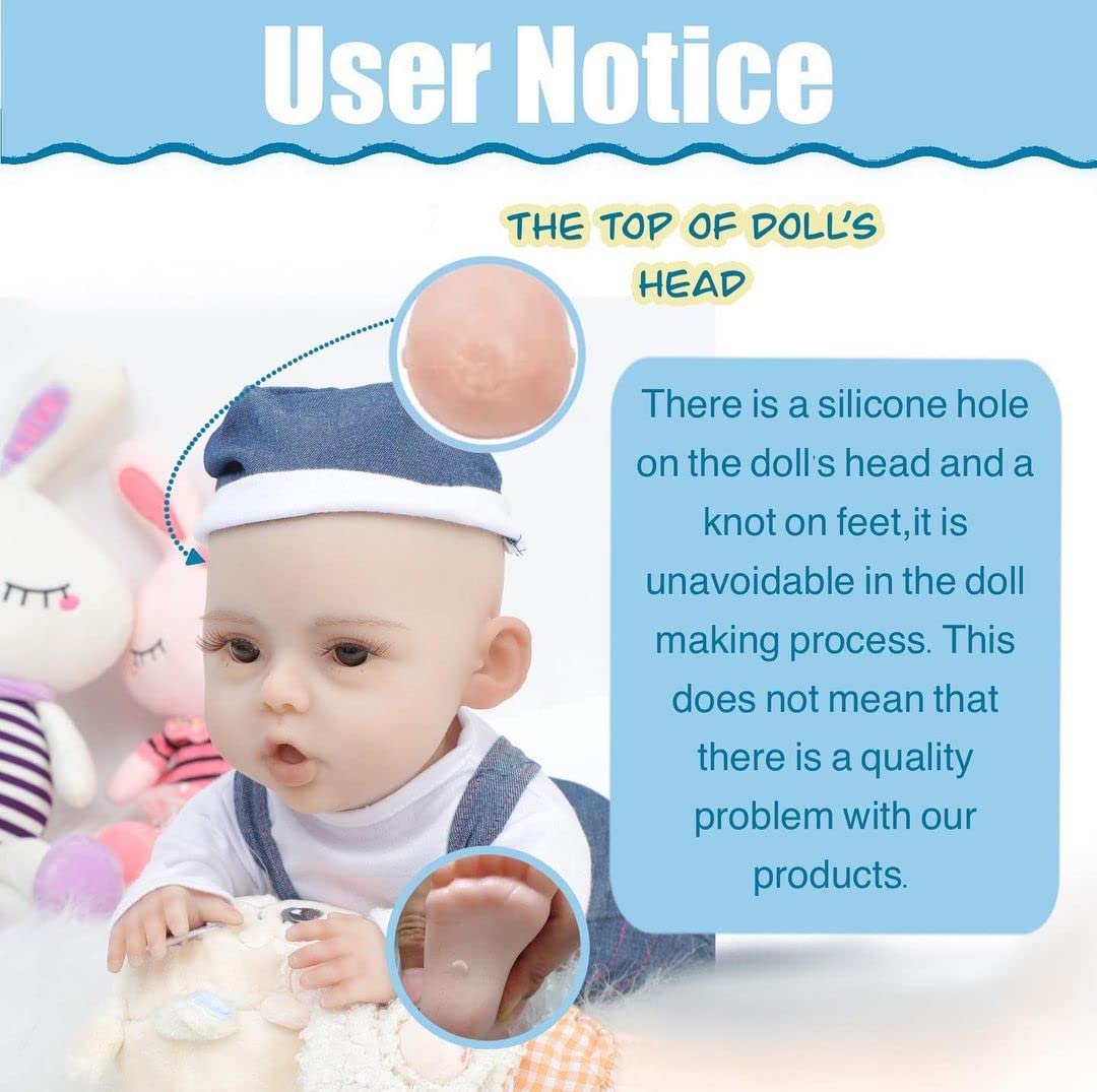 19 Inch Realistic Reborn Baby Boy Doll - Lifelike Silicone Full Body, Soft & Waterproof for Collectors, Photography, and Nursery Decor