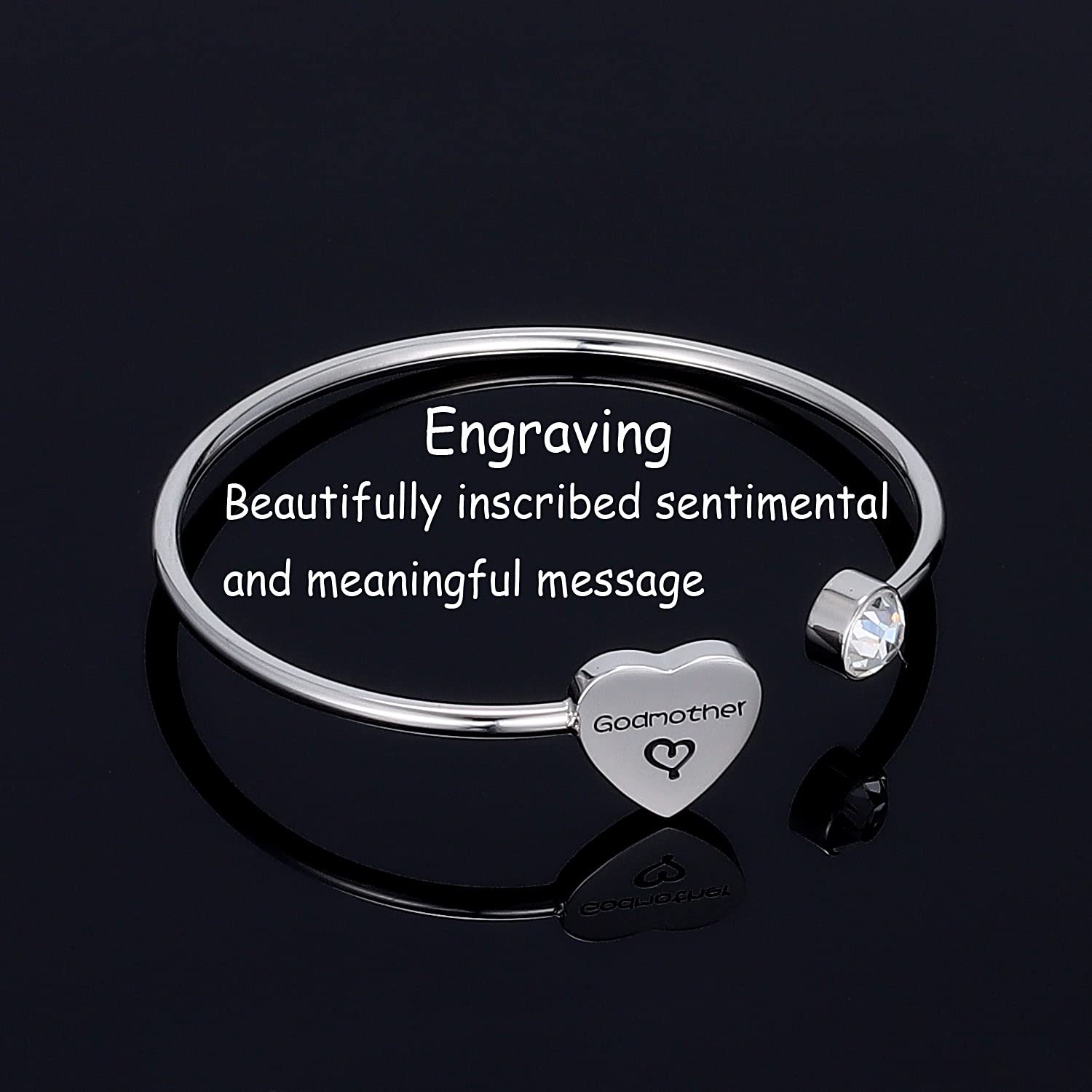 Kivosliviz Godmother Bracelet - Elegant Jewelry Gift for Godmothers & Godmoms - Perfect for Baptism, Christening & Special Occasions