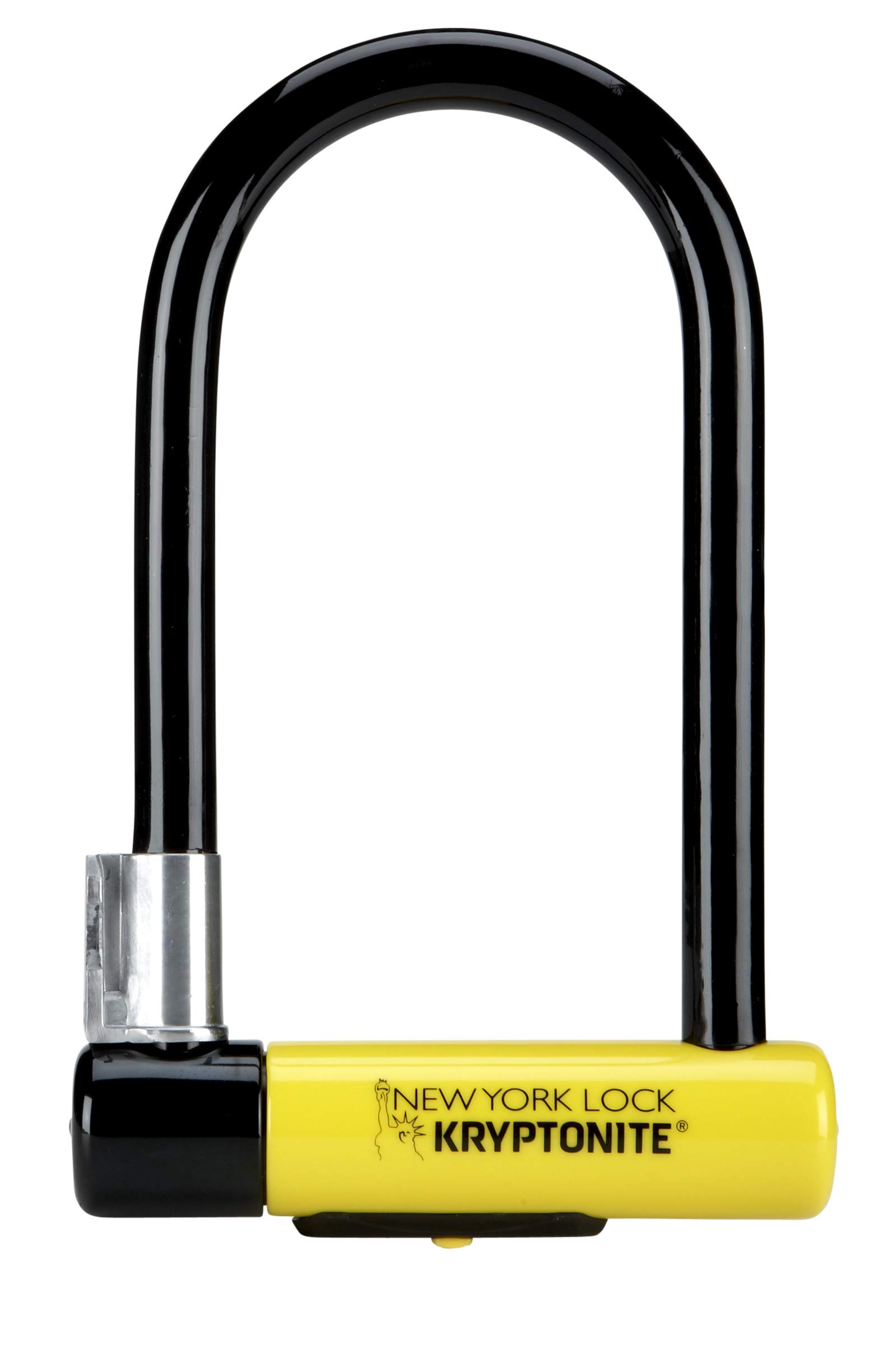 Kryptonite New-U New York Standard Heavy Duty Bicycle U Lock with 785 Integrated Chain - 16mm Steel Shackle, 33.5-Inch Bike Lock (Black/Yellow/Grey/Purple/Red) - Secure Your Bike, Scooter, or Motorcycle in Urban Areas & High-Theft Locations
