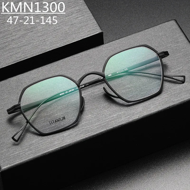 Aimee Unisex Full Rim Polygon Titanium Eyeglasses Frame 11130 - Lightweight Durable Glasses for Work, Reading & Fashion
