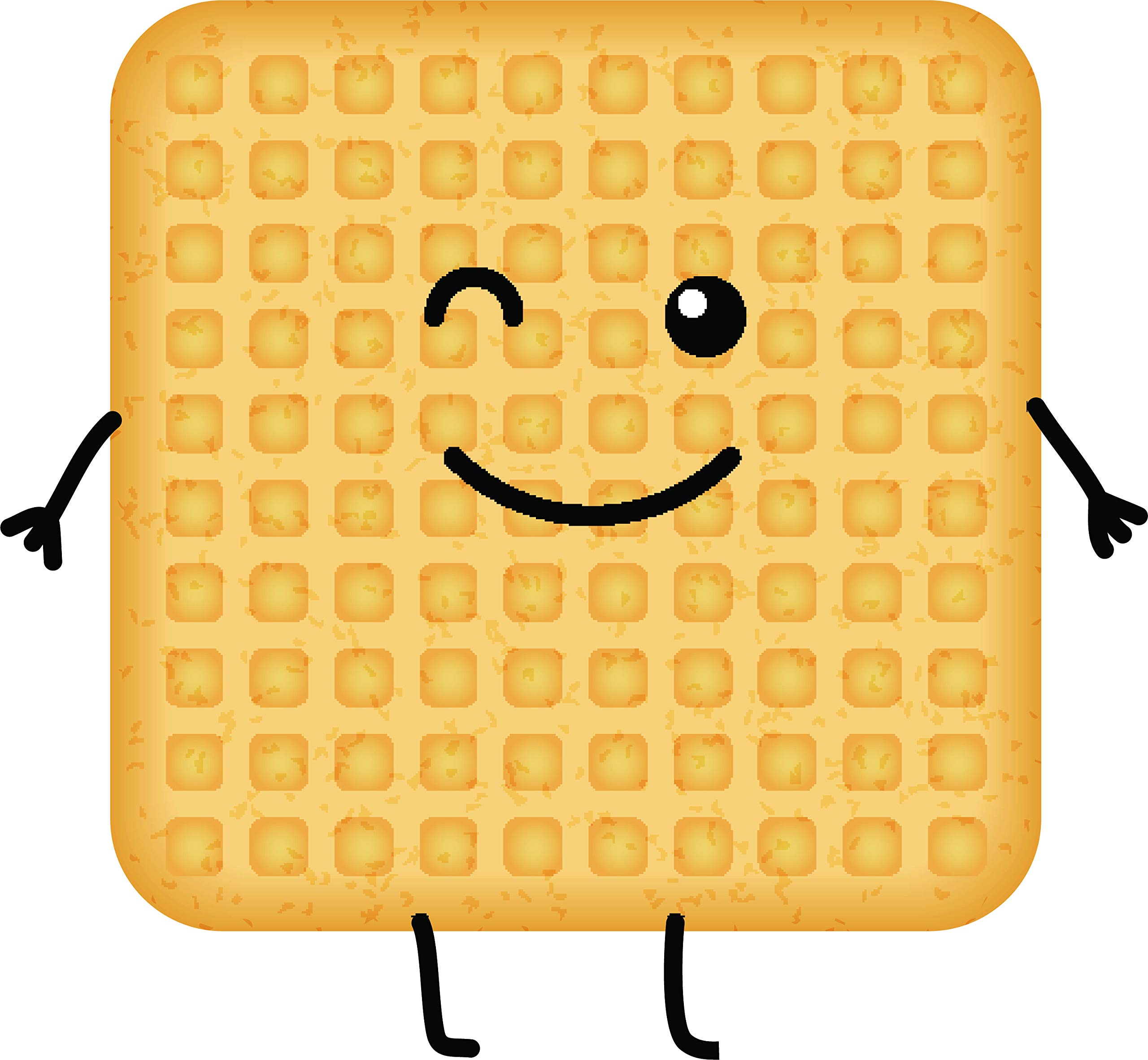 Assorted Cracker Cookie Cartoon Vinyl Stickers - Sweet Smiling Waffle Square Shape for Laptop, Water Bottle & Notebook Decoration