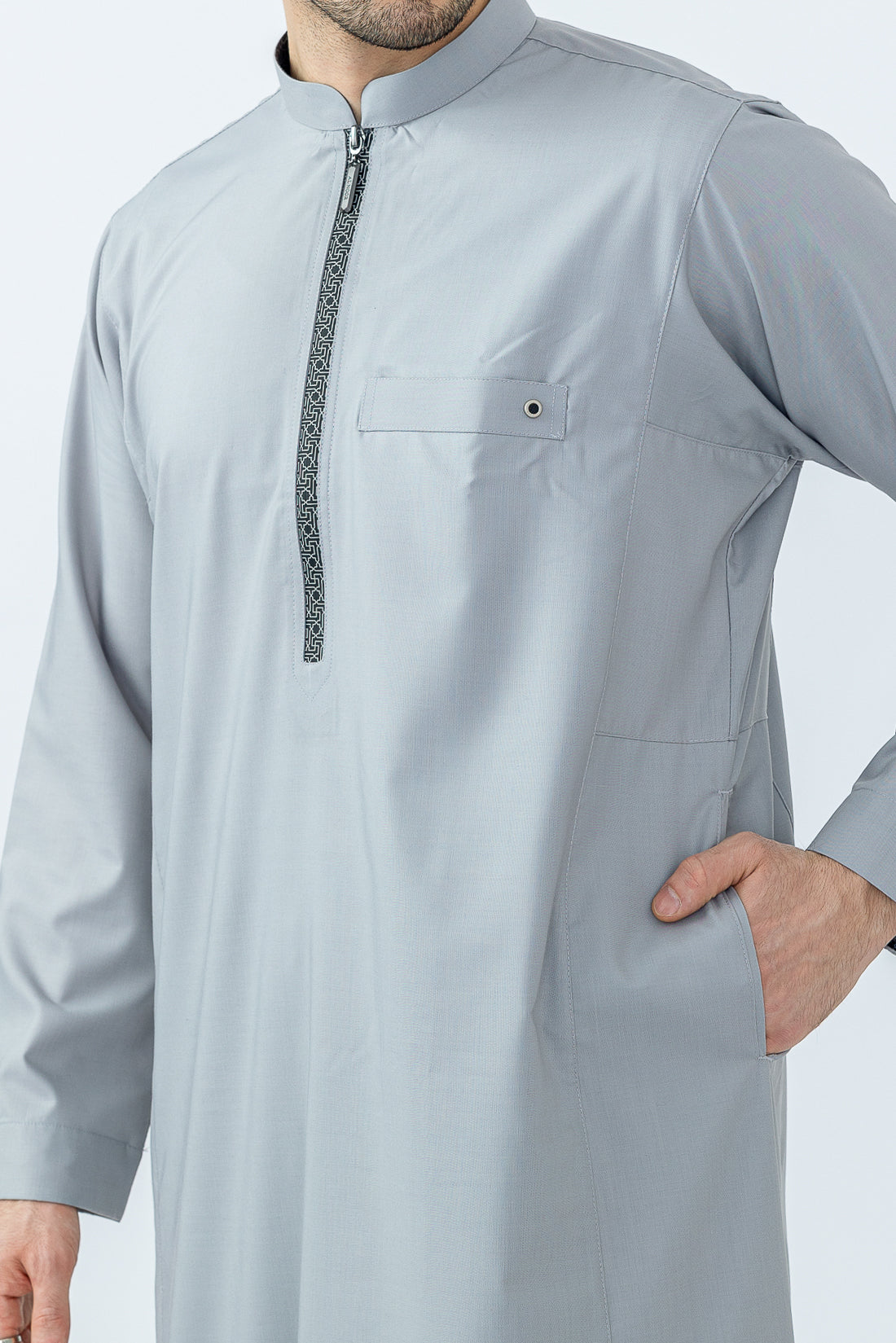 Heather Urban Print Thobe for Men - Stylish & Comfortable Islamic Robe for Daily Wear, Prayer & Special Occasions