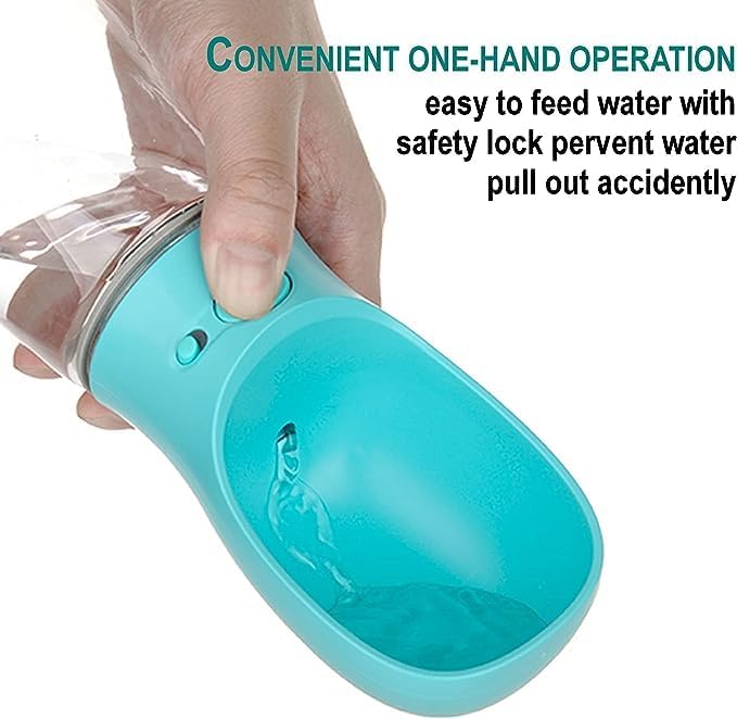 BITTZOOT Leak Proof Dog Water Bottle - 350ml Portable Pet Feeder for Walking, Hiking & Travel