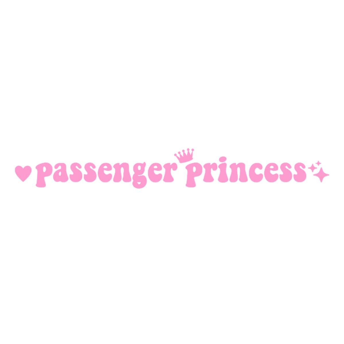 Passenger Princess Car Stickers - Cute Pink Car Window Decals for Women & Girls (6 Inch) - Funny Queen Initials Stickers for Rearview Mirror & Car Accessories - Perfect for Road Trips, Girls' Night Out & Car Decor