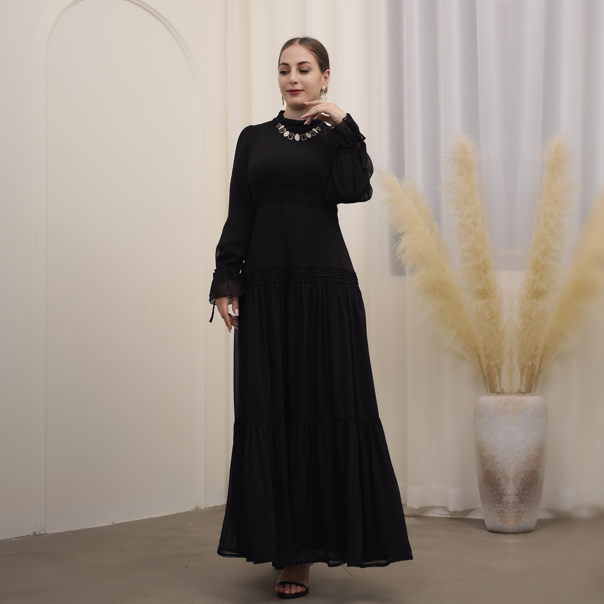 Dalila Maxi Dress for Women - Elegant Black Long Dress for Summer, Beach, Party & Evening Wear