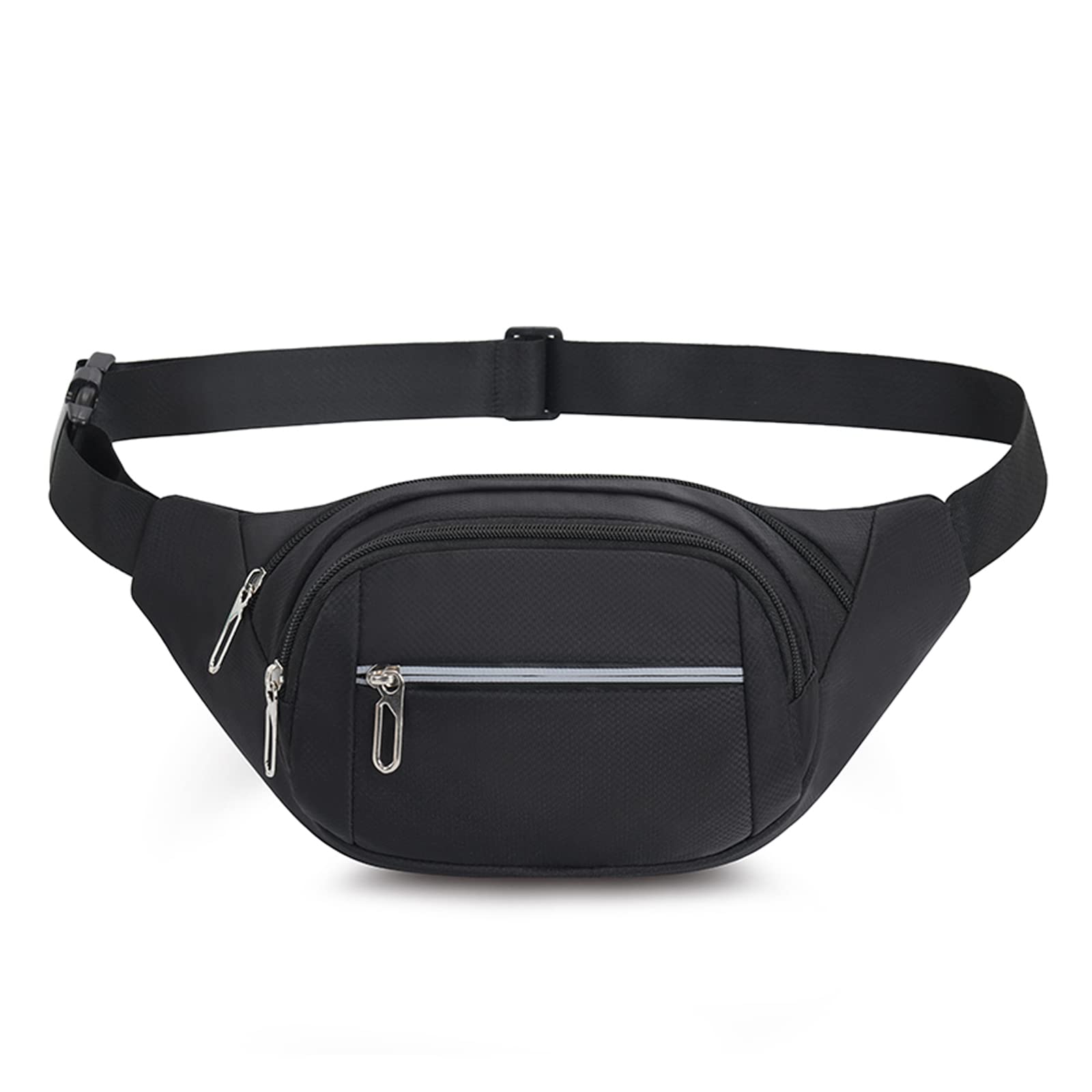 DAITET Unisex Fanny Pack - Adjustable Crossbody Waist Bag with Large Capacity for Travel, Hiking, Cycling & Workout - Perfect for Outdoor Activities & Everyday Use (Black)