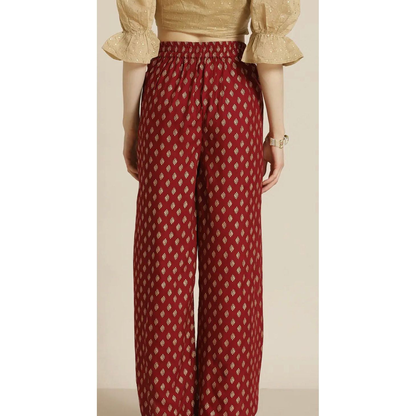 Stylish Maroon and Gold Printed Dhoti Pants for Men | Traditional Indian Cotton Lounge Pants | Perfect for Yoga, Meditation & Cultural Events