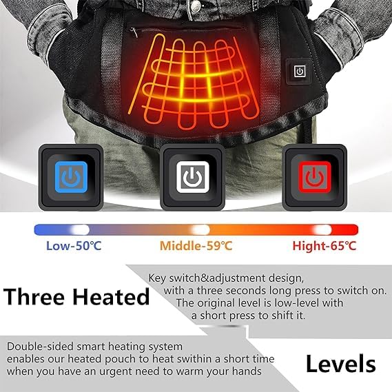 Rechargeable Electric Hand Warmer - USB Heated Hand Muff for Winter, Cold Weather, Outdoor Activities, Camping & Skiing