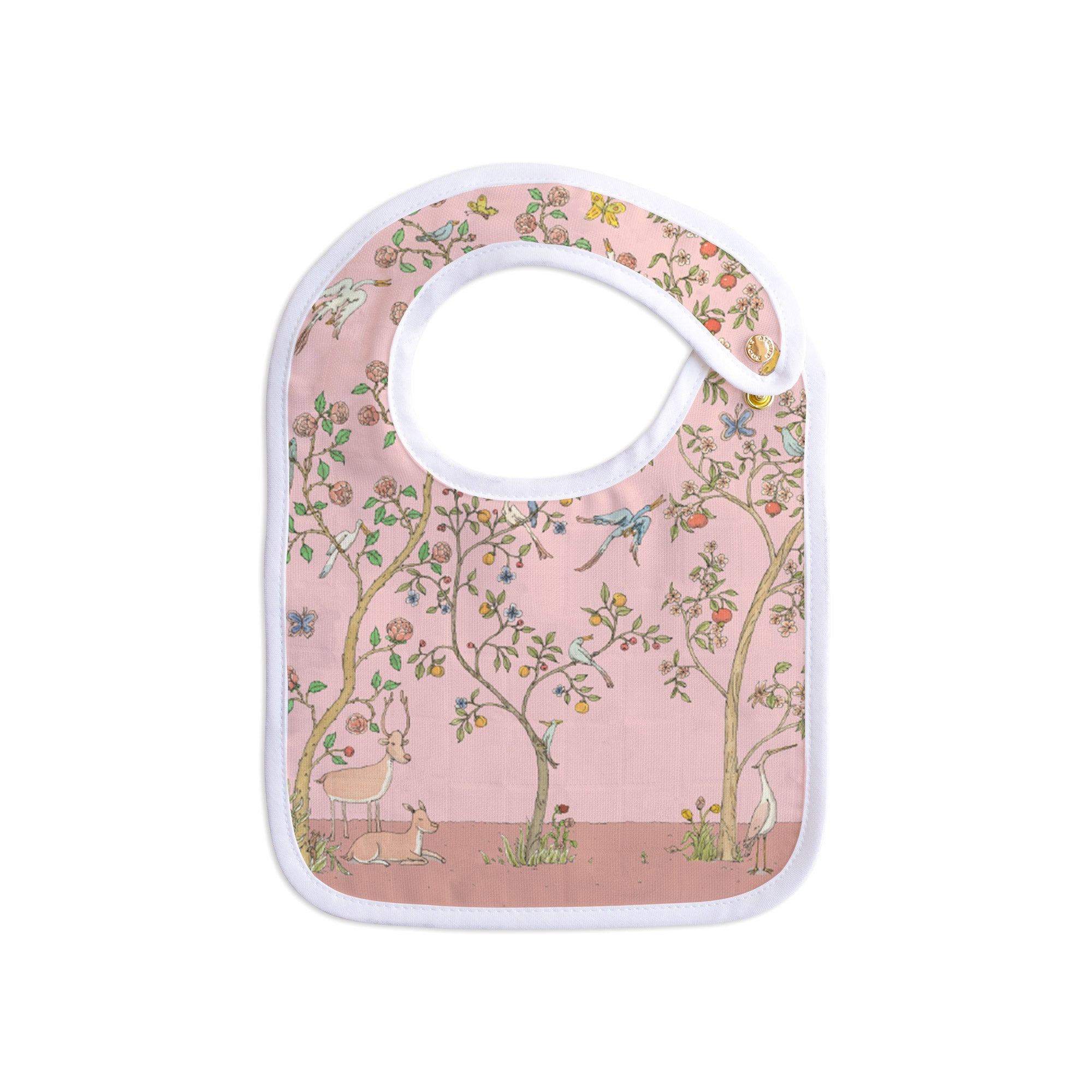 Atelier Choux Small Baby Bib in Bloom Pink - Soft & Absorbent for Feeding, Drooling, and Messy Meals - Perfect for Newborns & Toddlers