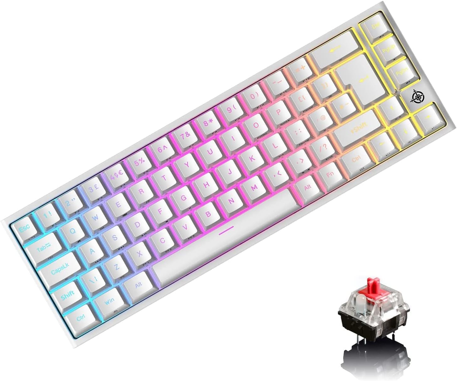 LexonElec 60% RGB Mechanical Keyboard - Red Switches for Gaming & Office Use