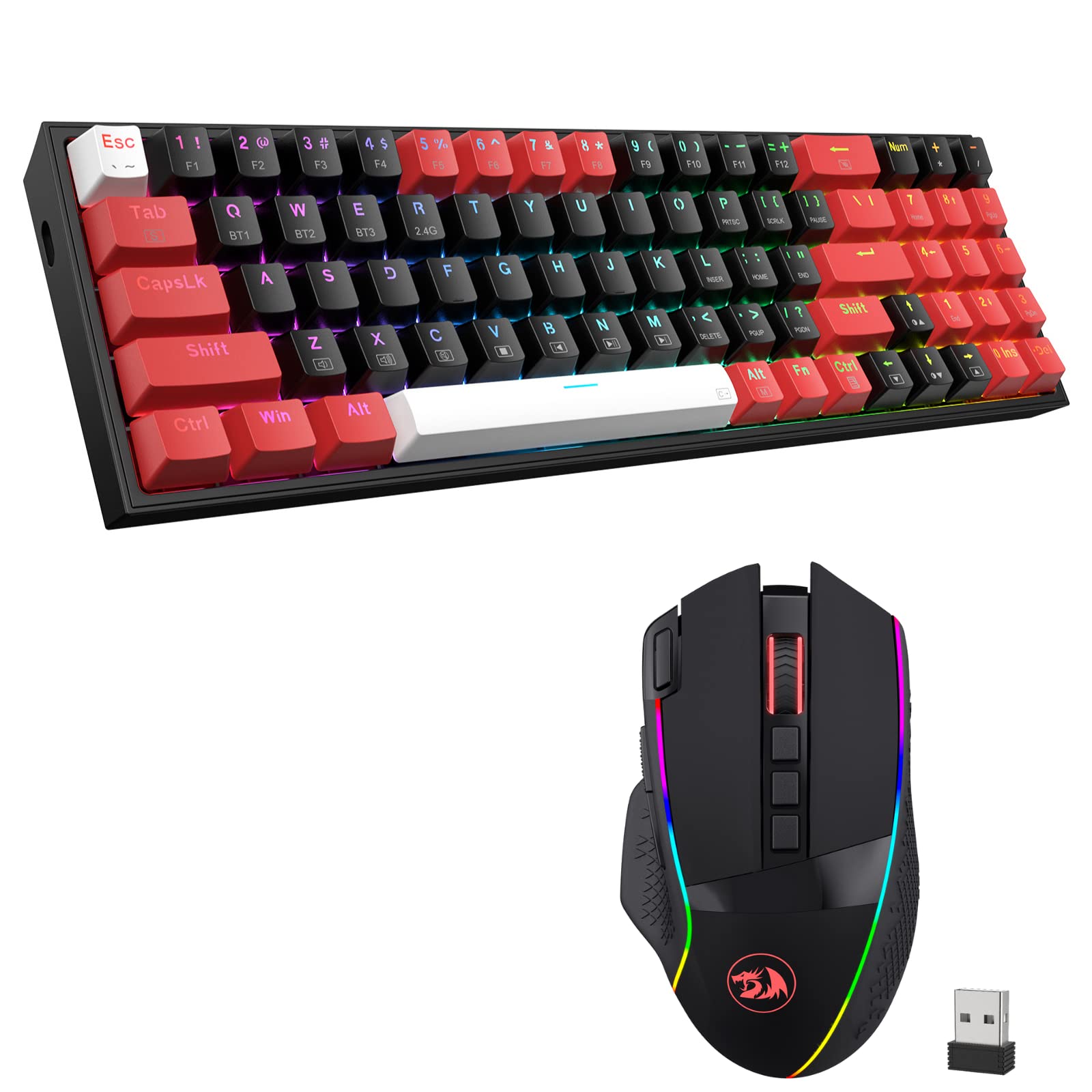 Redragon K628 PRO 60% Compact Mechanical Gaming Keyboard & M991 RGB Gaming Mouse Combo - Perfect for Esports, Streaming, and Office Work