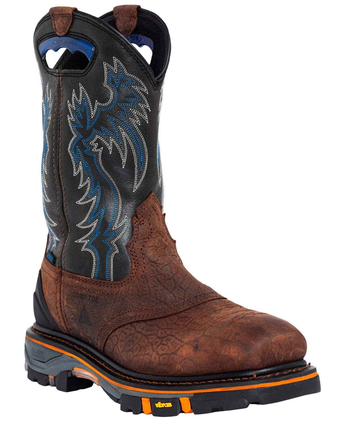 Cody James Men's Decimator Waterproof Western Work Boots with Nano Composite Toe - DBP-2 | Durable Safety Boots for Construction, Ranch & Outdoor Work
