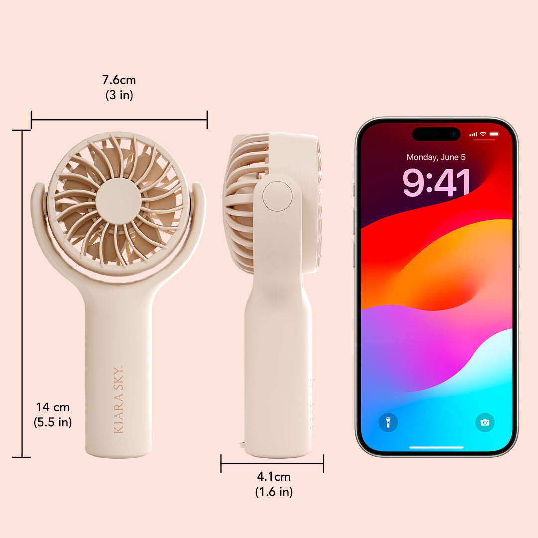 Portable Mini Desk Fan - Beige | USB Rechargeable, Quiet & Energy Efficient | Perfect for Office, Home, and Travel Use