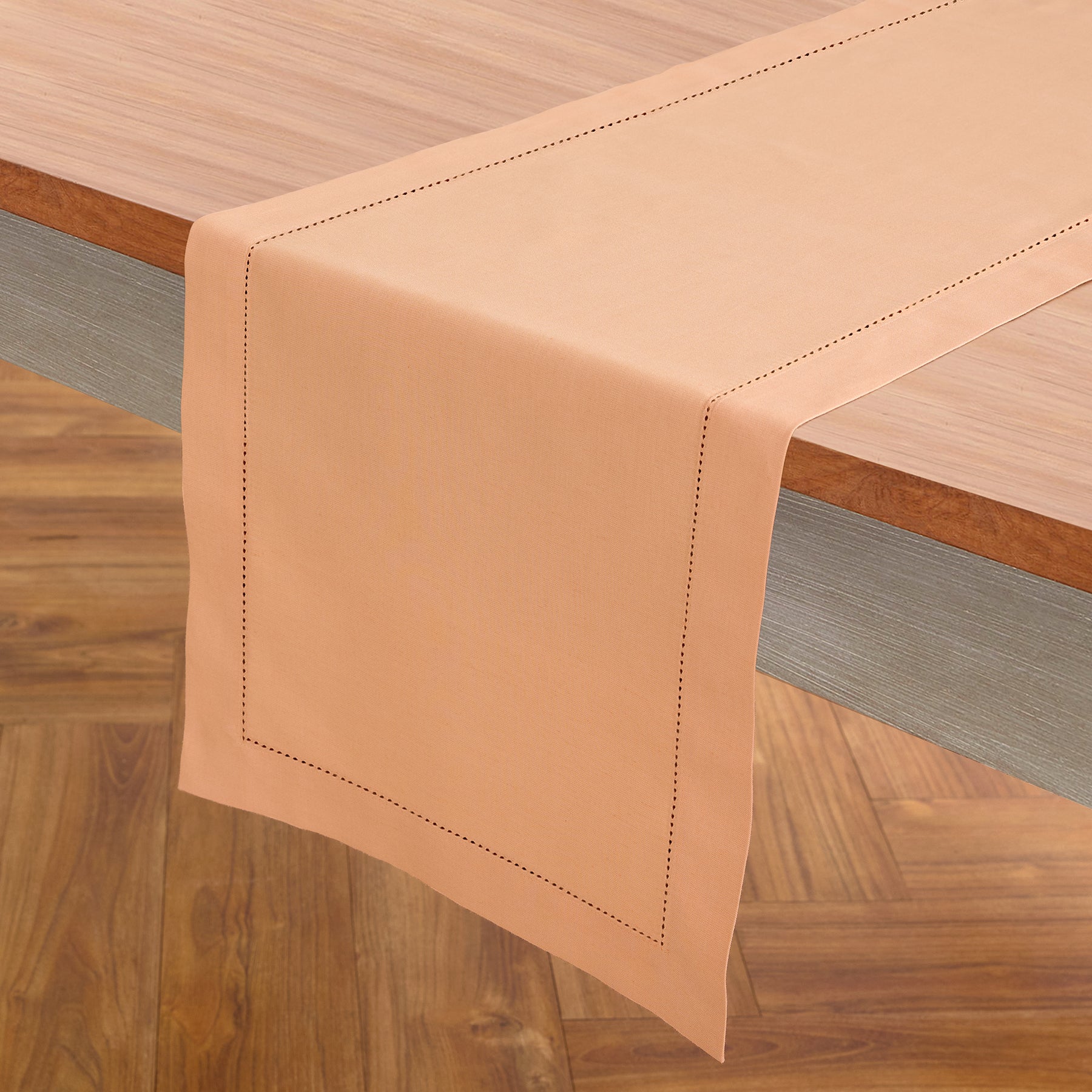 Premium Cotton Linen Hemstitch Table Runner - Elegant Dining Table Decor for Weddings, Parties & Home Decor - 12x72 Inches (White)