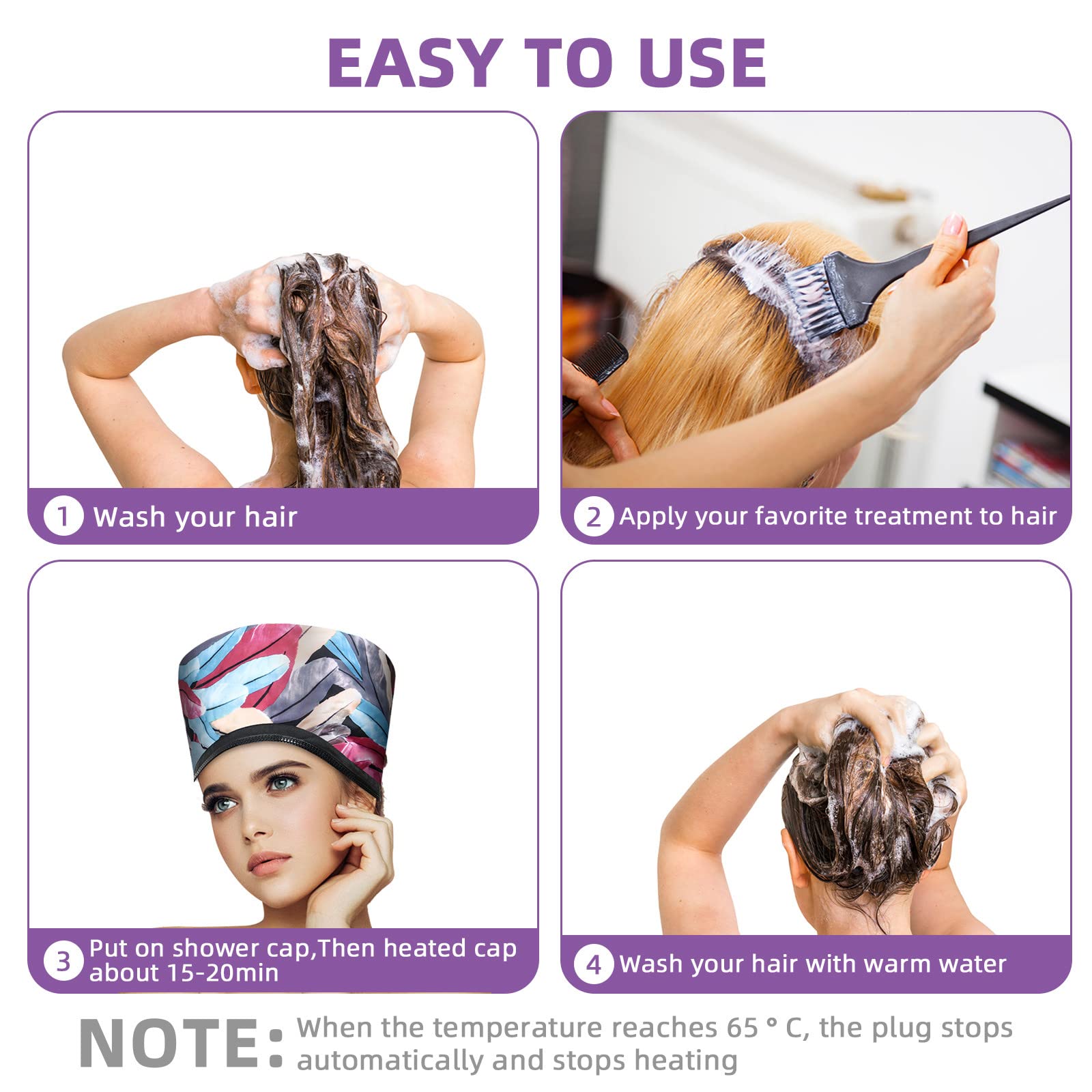 Electric Hair Steamer Cap with 10 Temperature Settings - Totofac Thermal Hair Care Hat for Deep Conditioning & Scalp Treatment | Perfect for Home Hair Spa, Salon Treatments & DIY Hair Therapy