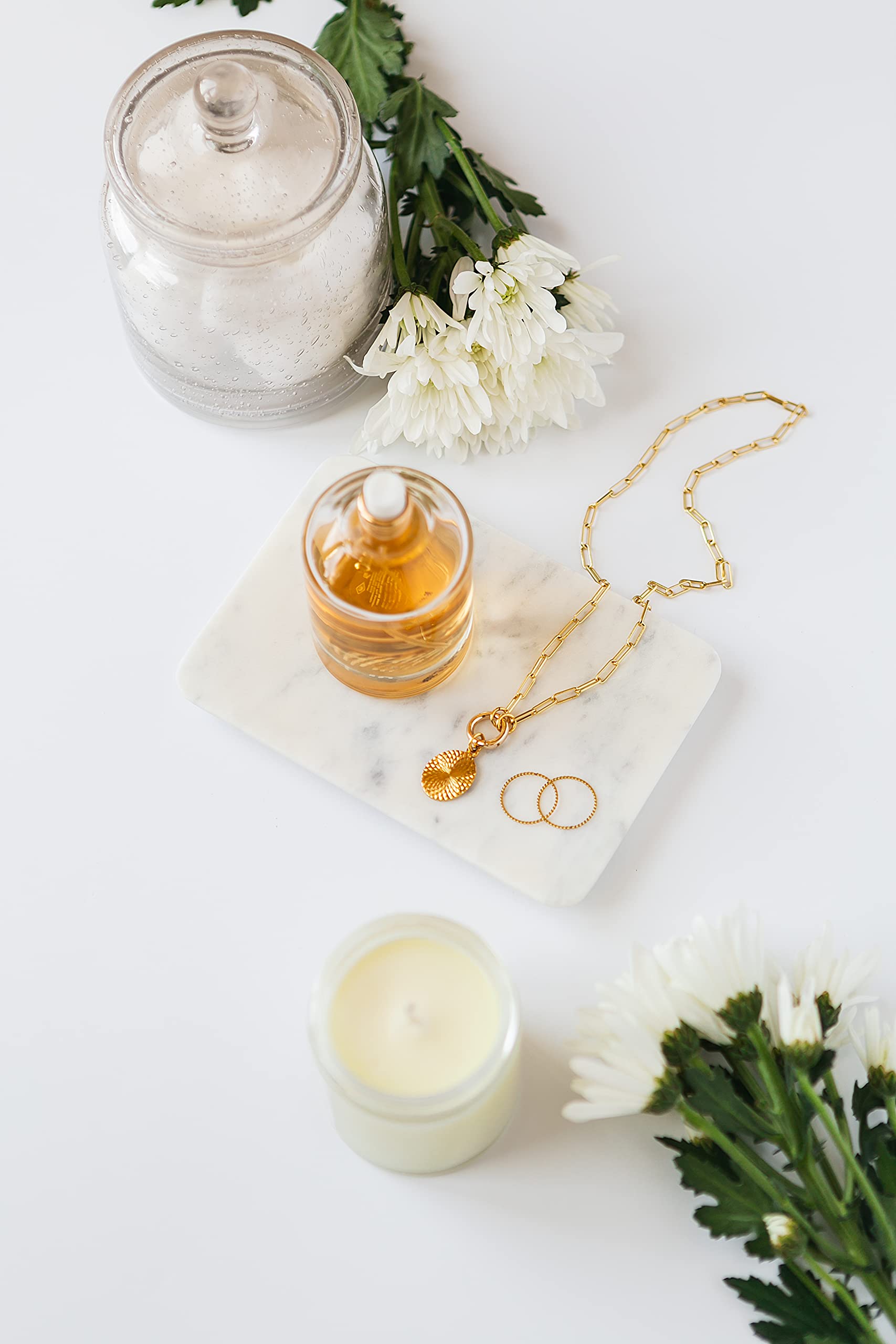 Beau Brummell Solid White Marble Jewelry Tray - Handcrafted 100% Real Marble Organizer for Rings, Watches & Keys | Perfect for Bathroom Vanity, Dresser, Nightstand or Office Desk | 6.5x4.5x0.5 Inch Elegant Home Decor