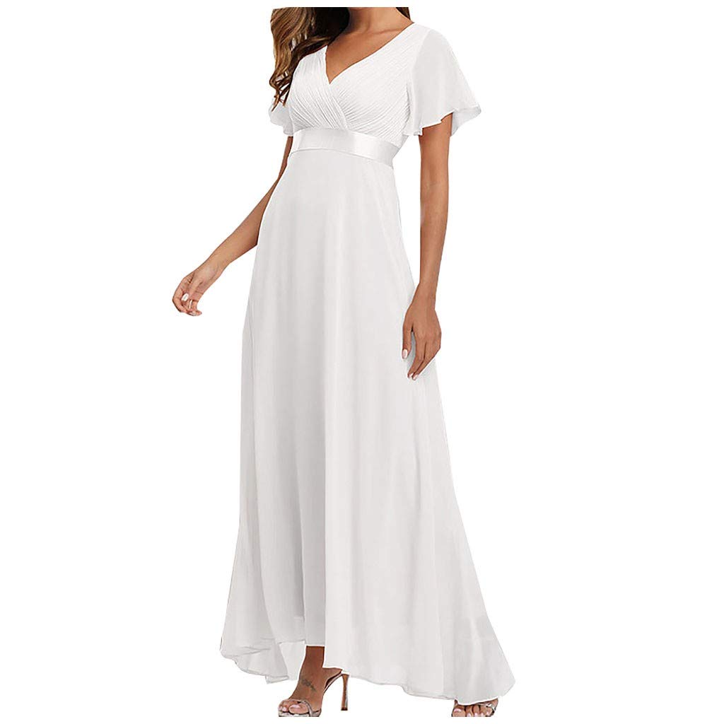 FORUU Women's Chiffon Off-Shoulder Dress - Sexy Summer Evening Gown for Party, Wedding & Formal Events | Elegant Flowy Maxi Dress for Women 2024 Fashion Trends