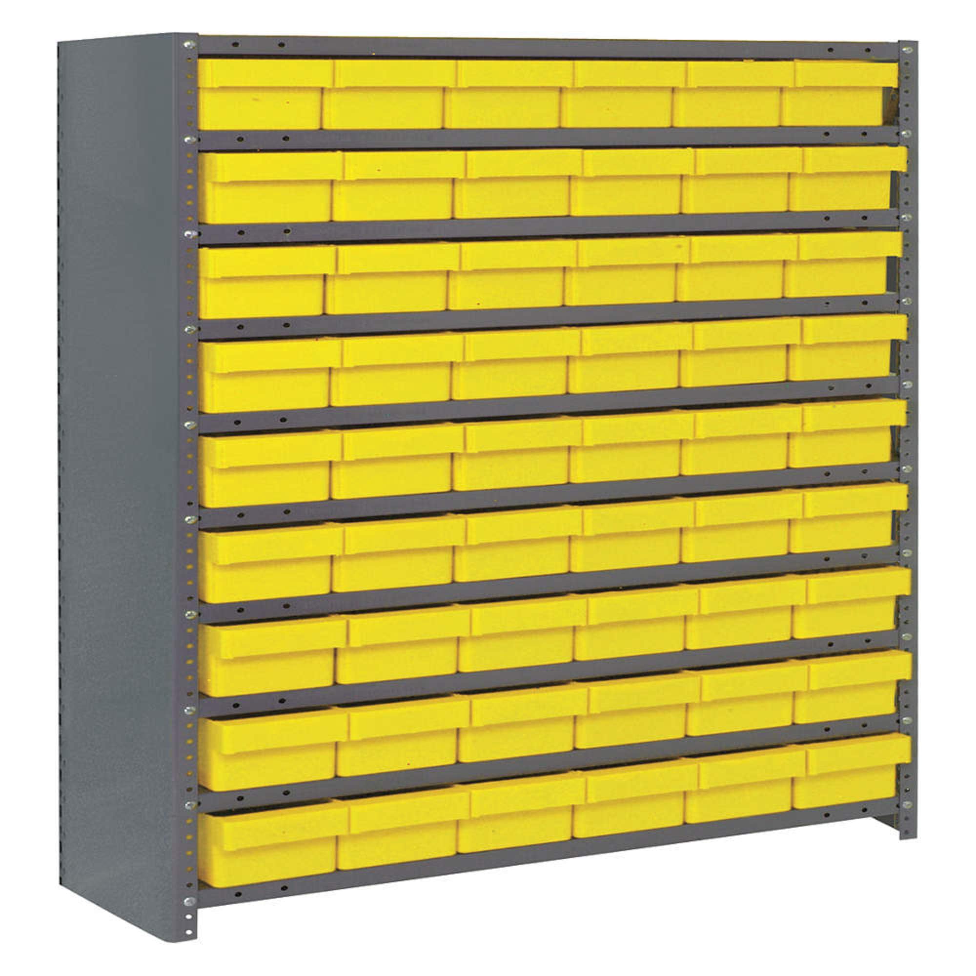 Yellow Closed Shelving Storage System with Euro Drawers - 2 5/8