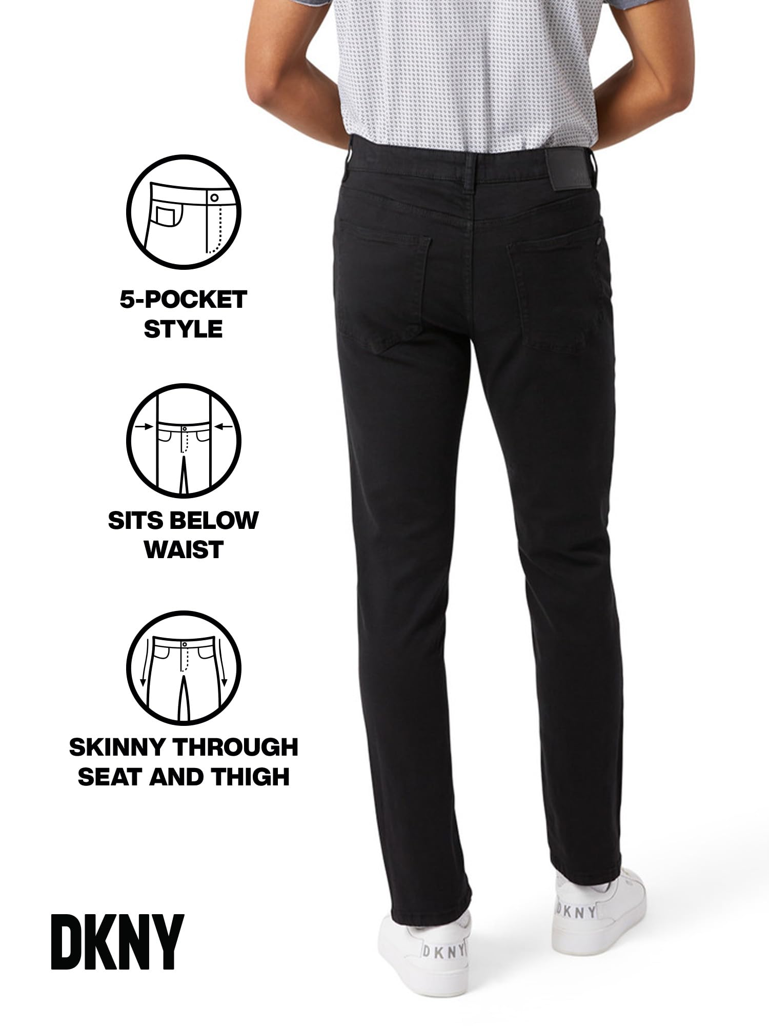 DKNY Men's Skinny Fit Stretch Jeans - Premium Soft Denim Pants for Slim Comfort | Perfect for Casual Wear, Office & Night Out