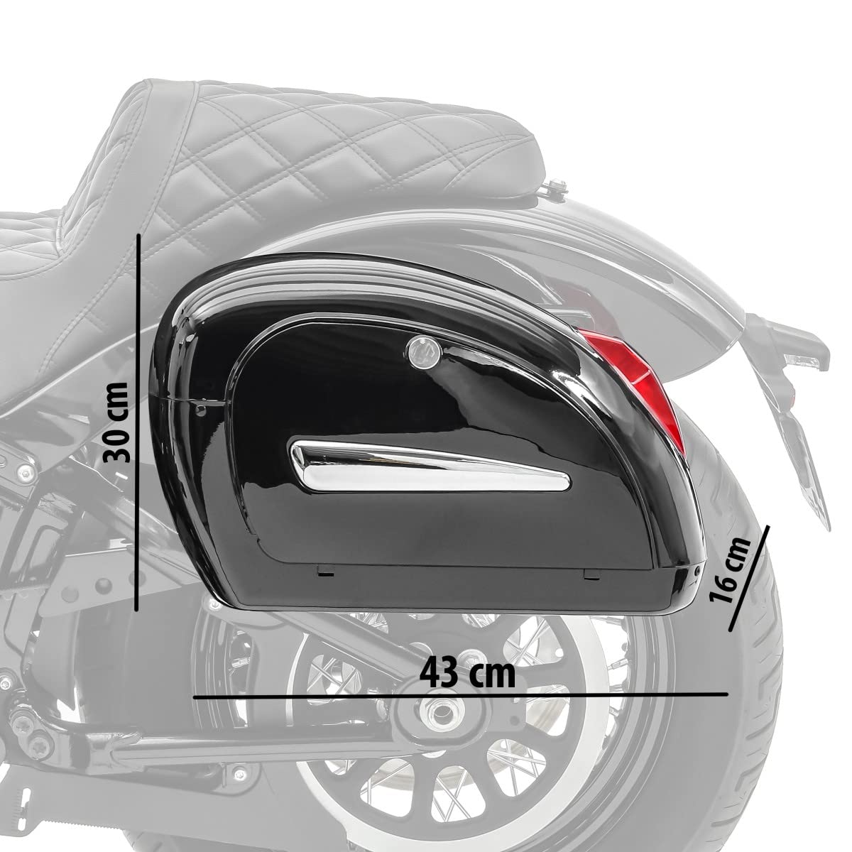 Premium Hard Saddlebags 18L with Mounting Kit - Waterproof Motorcycle Luggage for Cruiser CB43012 | Durable Storage for Long Rides, Road Trips & Daily Commutes