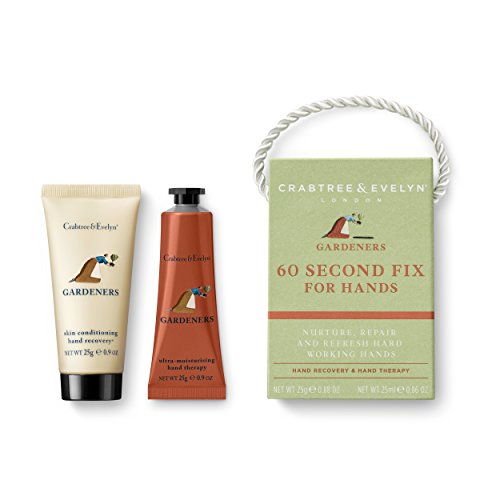 Crabtree & Evelyn Gardeners Mini 60-Second Hand Cream Fix - Moisturizing Hand Treatment for Dry Skin - Perfect for Gardening, Travel & On-The-Go Hydration