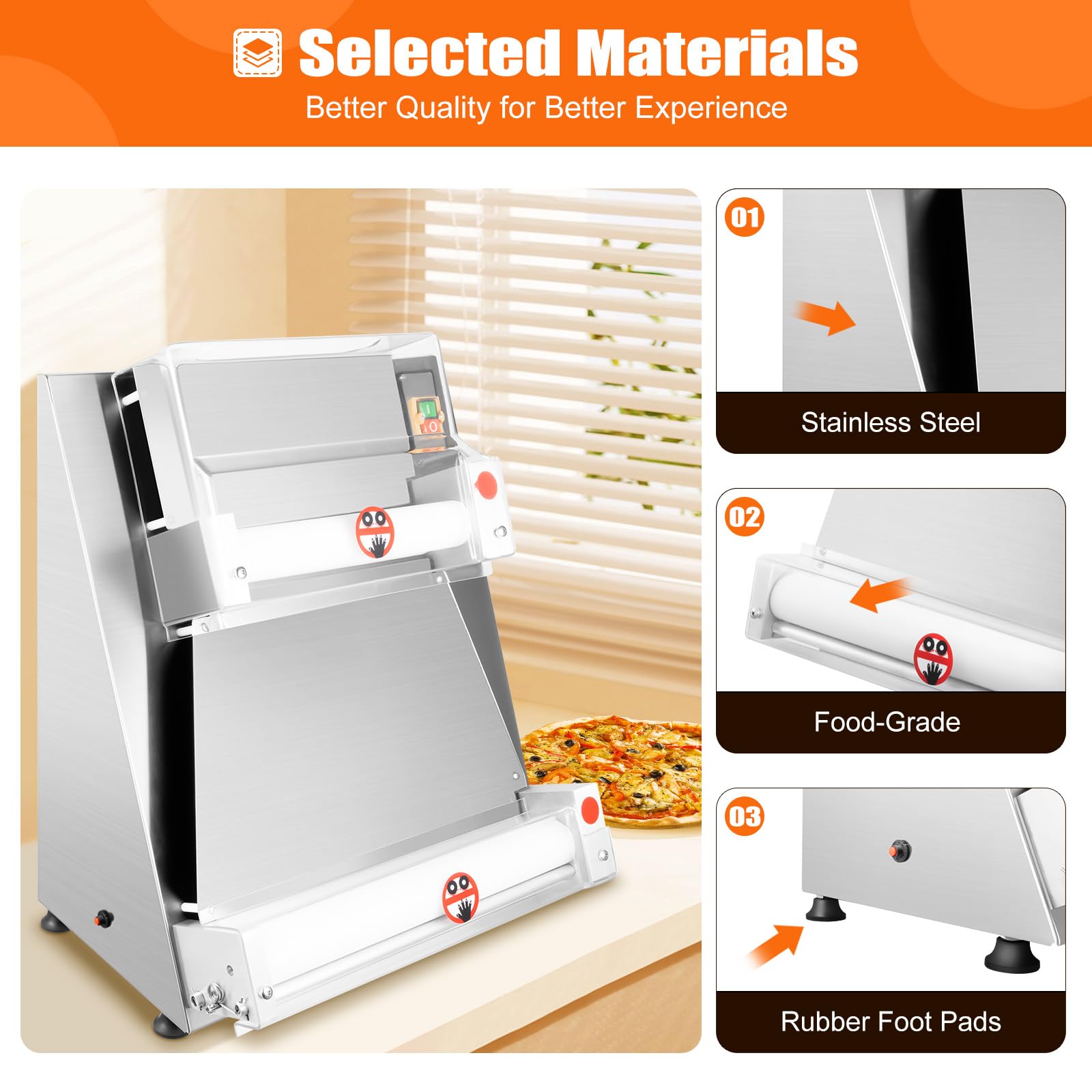 370W Automatic Pizza Dough Press Machine 4-16
