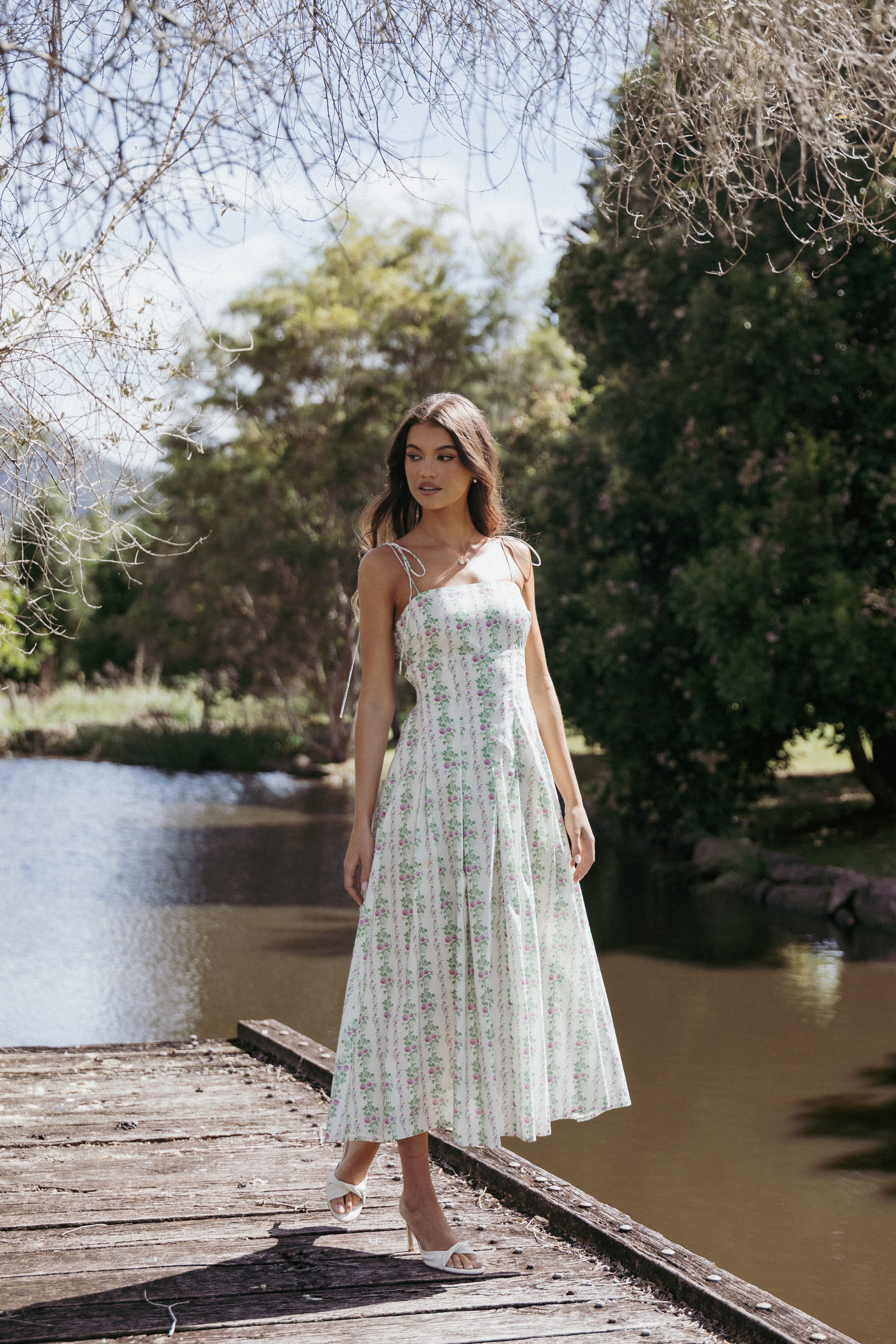 Emory Maxi Dress for Women - Elegant Cream Long Flowy Summer Dress - Perfect for Beach, Vacation, and Casual Outings