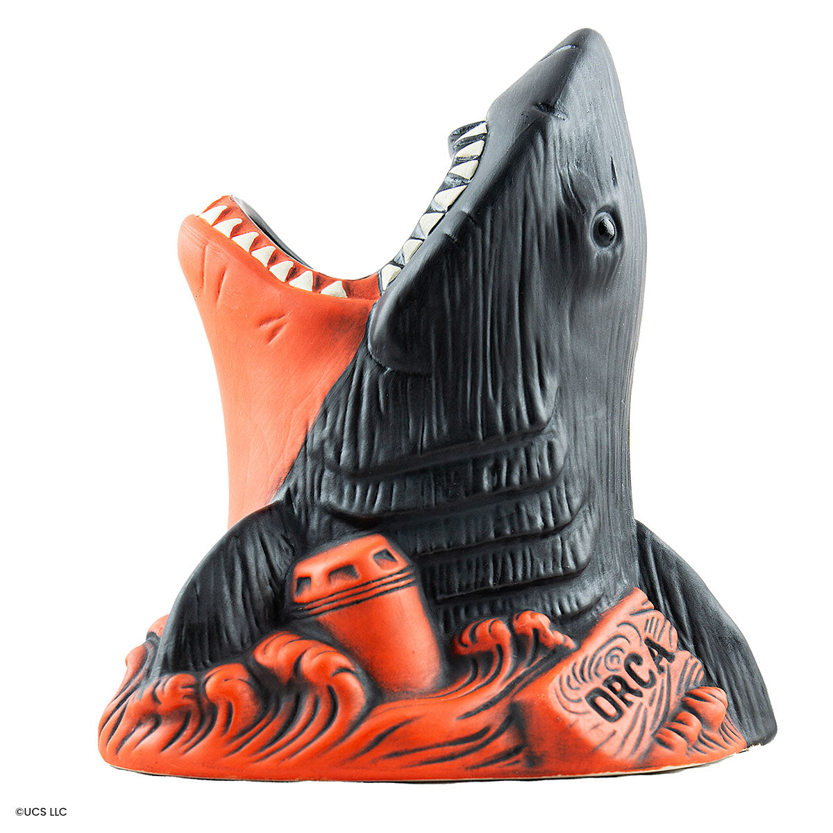 Jaws Tiki Get Out of the Water Variant - Red & Black Collectible Statue for Horror Movie Fans | Perfect for Home Decor, Halloween Party & Movie Themed Gifts