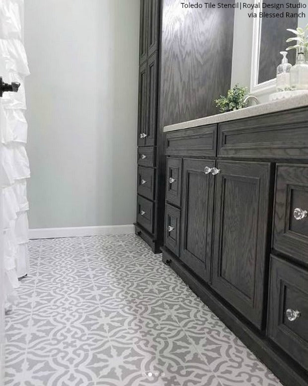 Toledo Tile Stencil Kit - Reusable DIY Ceramic & Mosaic Tile Painting Template for Home Decor, Bathroom, and Kitchen Backsplash Projects