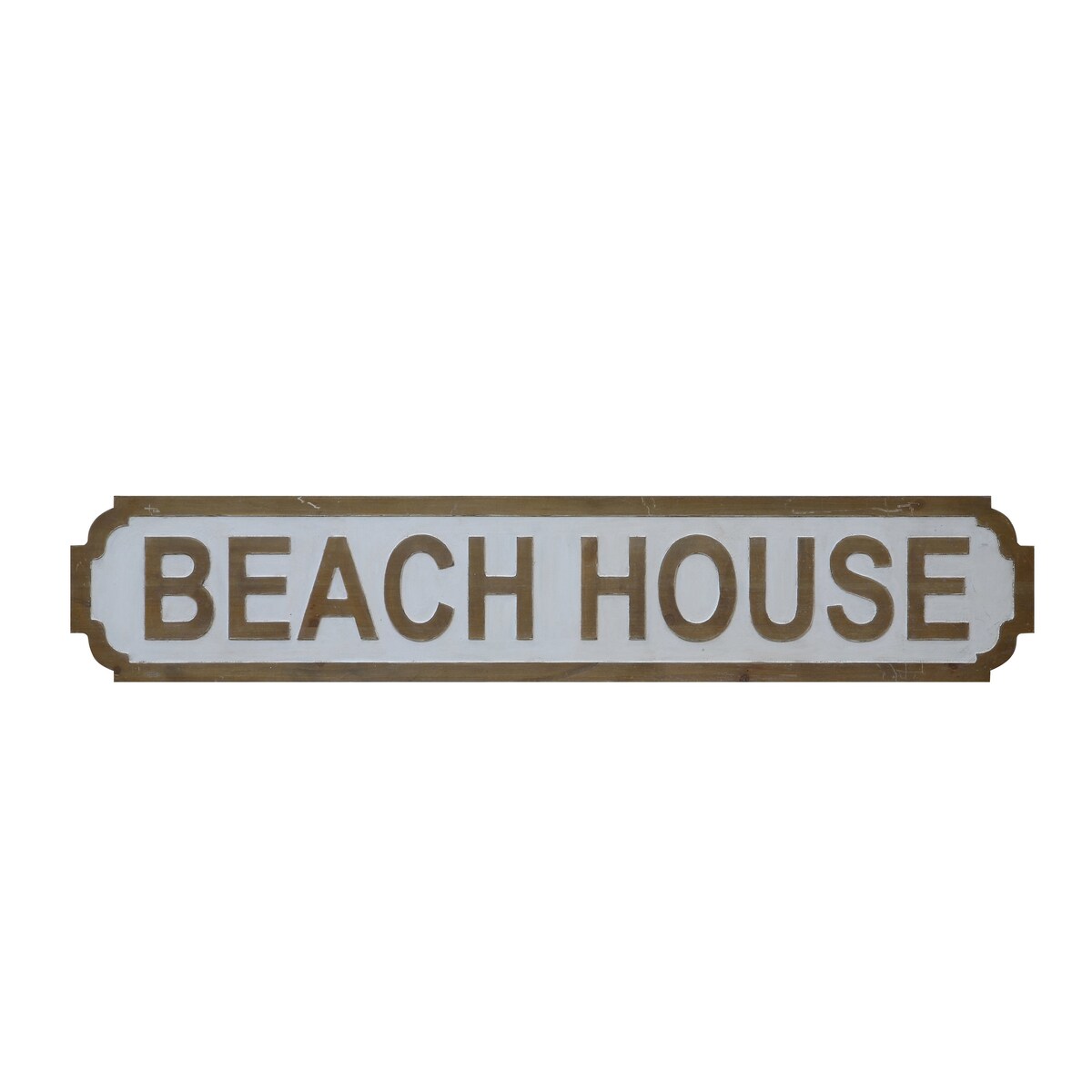 Rustic Beach House Wall Sign - 41.75 x 8.25 Inches Coastal Decor for Living Room, Bedroom & Porch - Perfect Nautical Home Accent